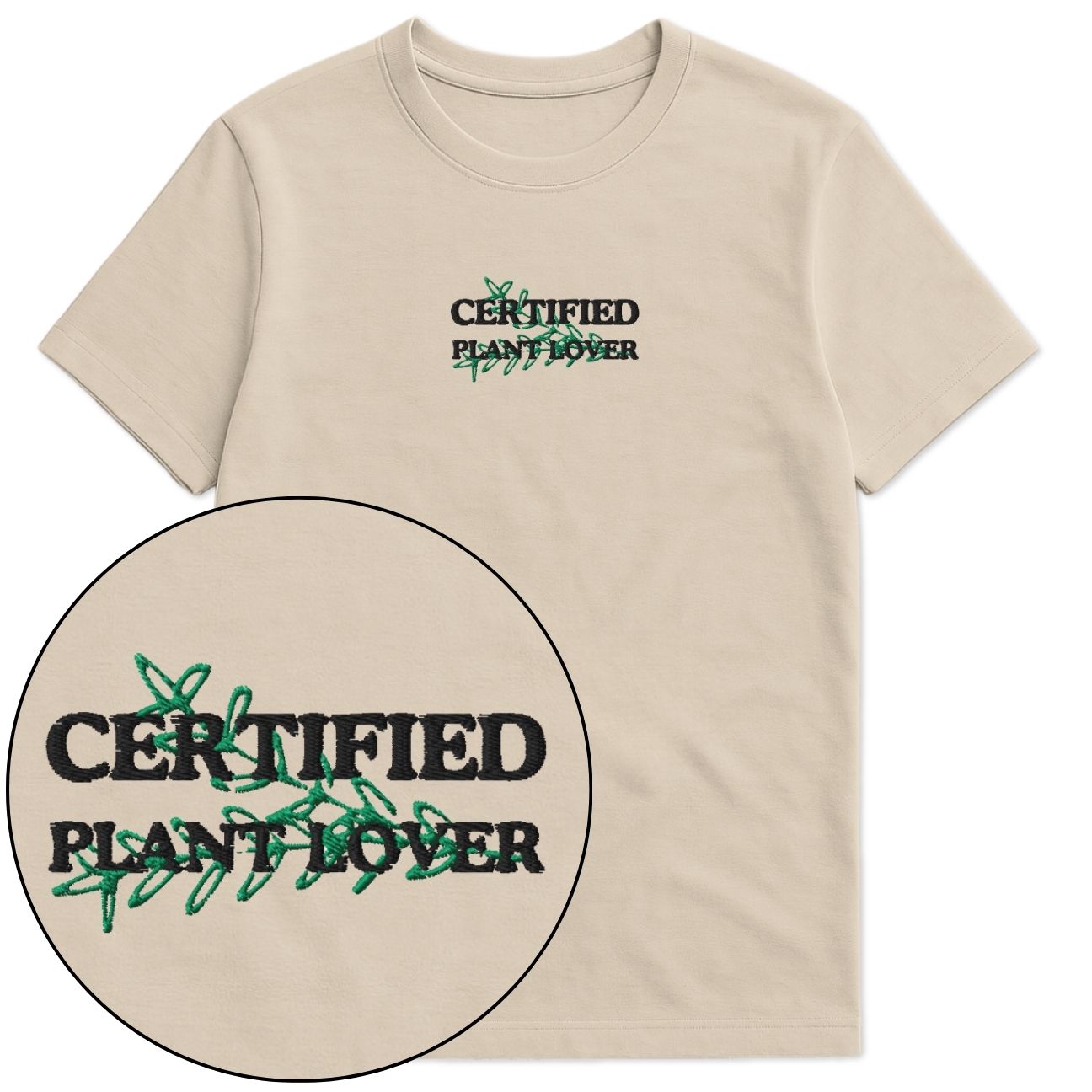Certified Plant Lover Embroidered T-Shirt
