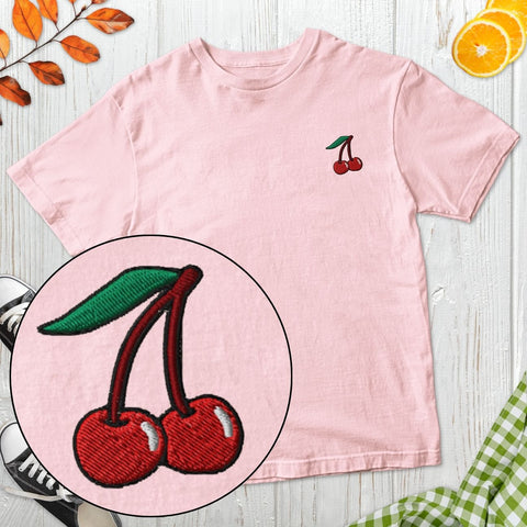 Cherry Embroidered T-Shirt