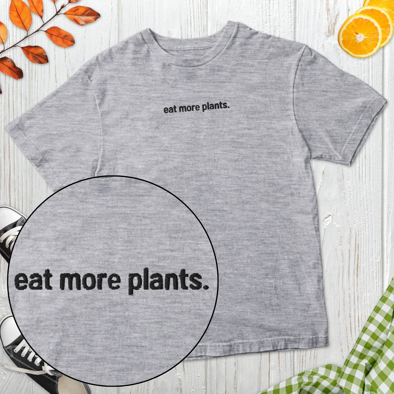 Eat More Plants Embroidered T-Shirt