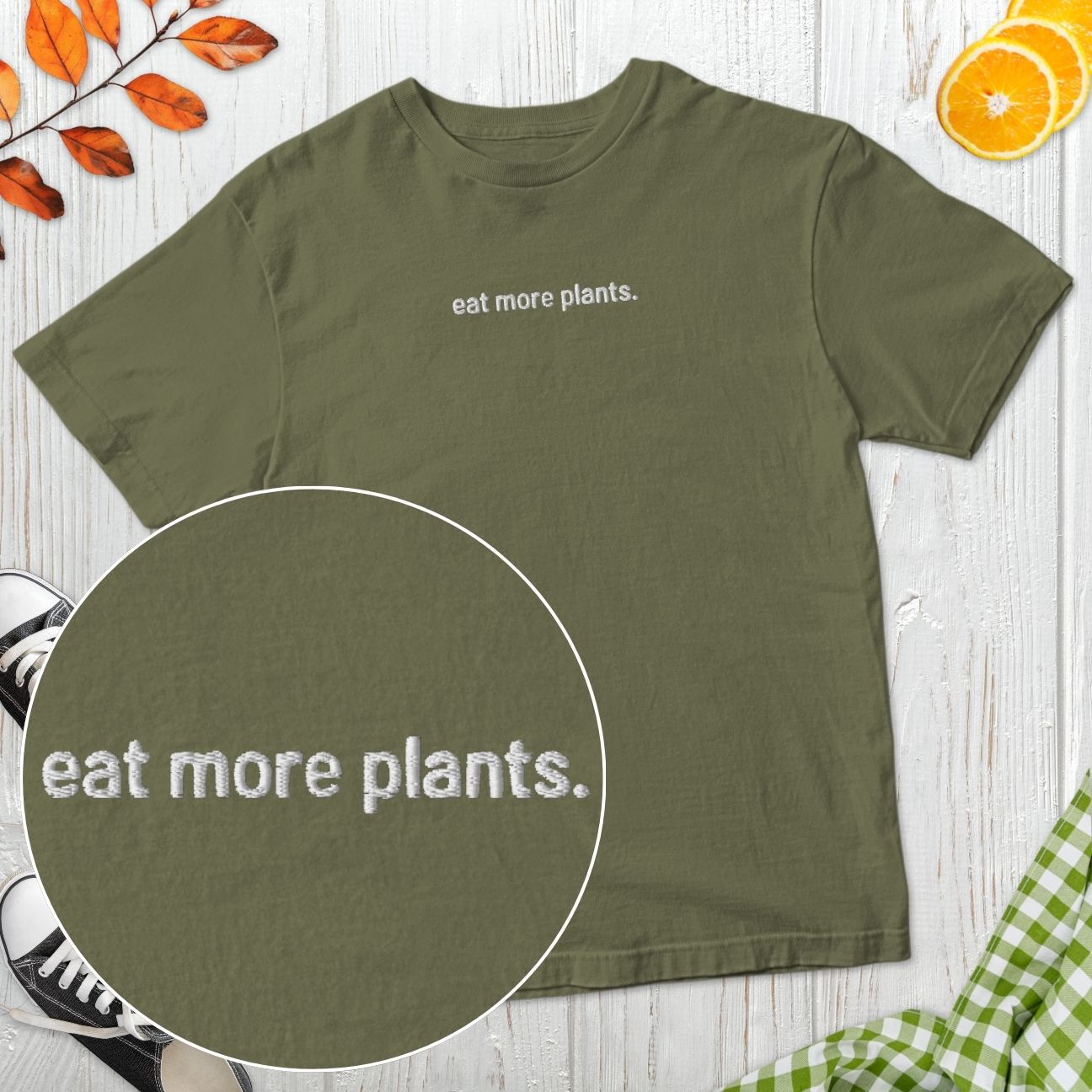 Eat More Plants Embroidered T-Shirt