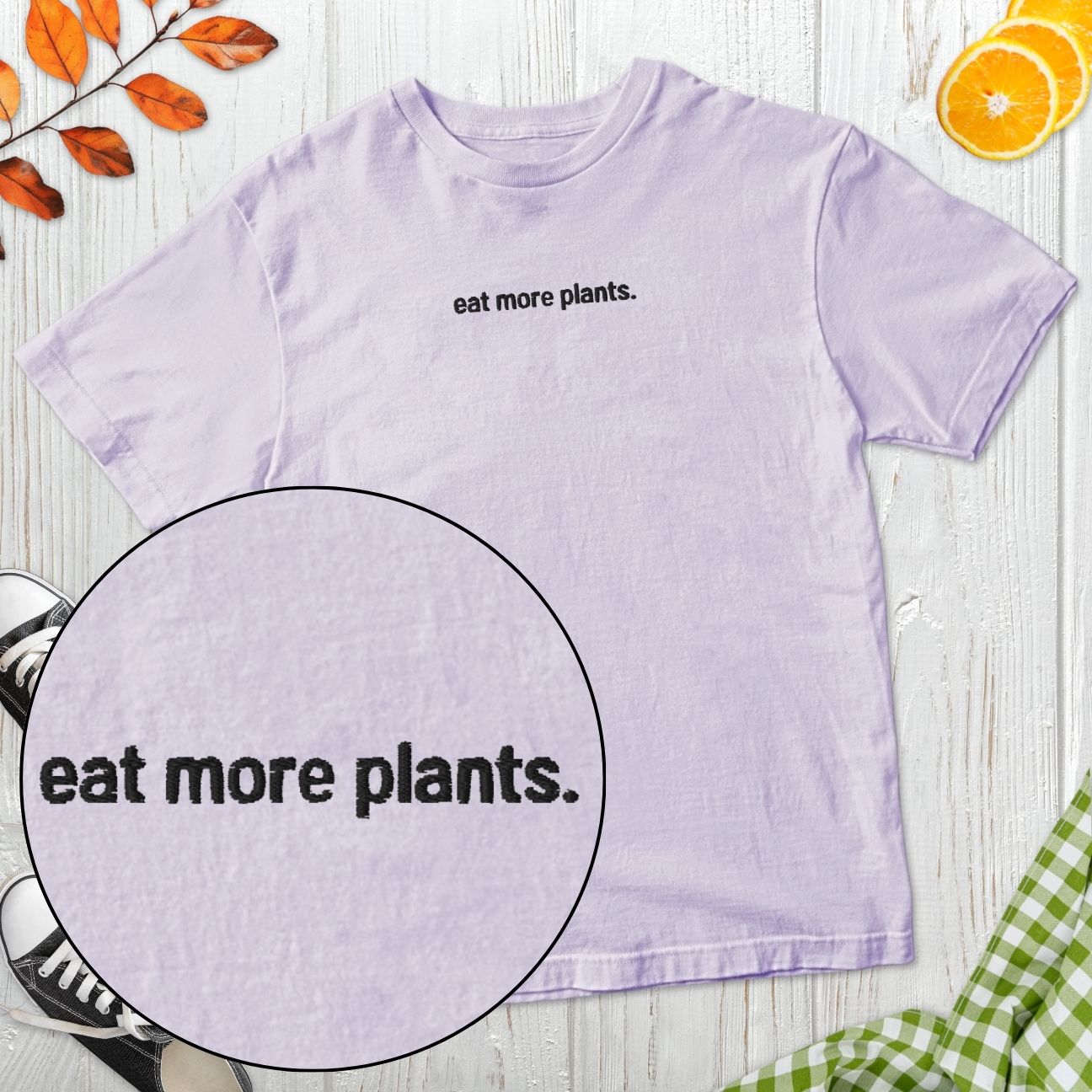 Eat More Plants Embroidered T-Shirt