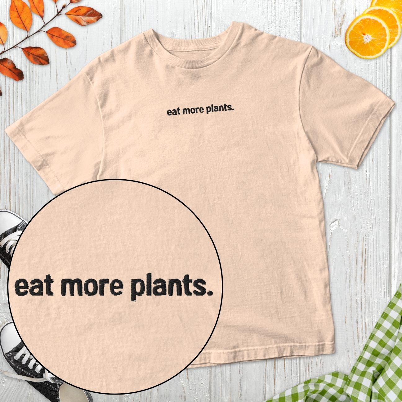 Eat More Plants Embroidered T-Shirt