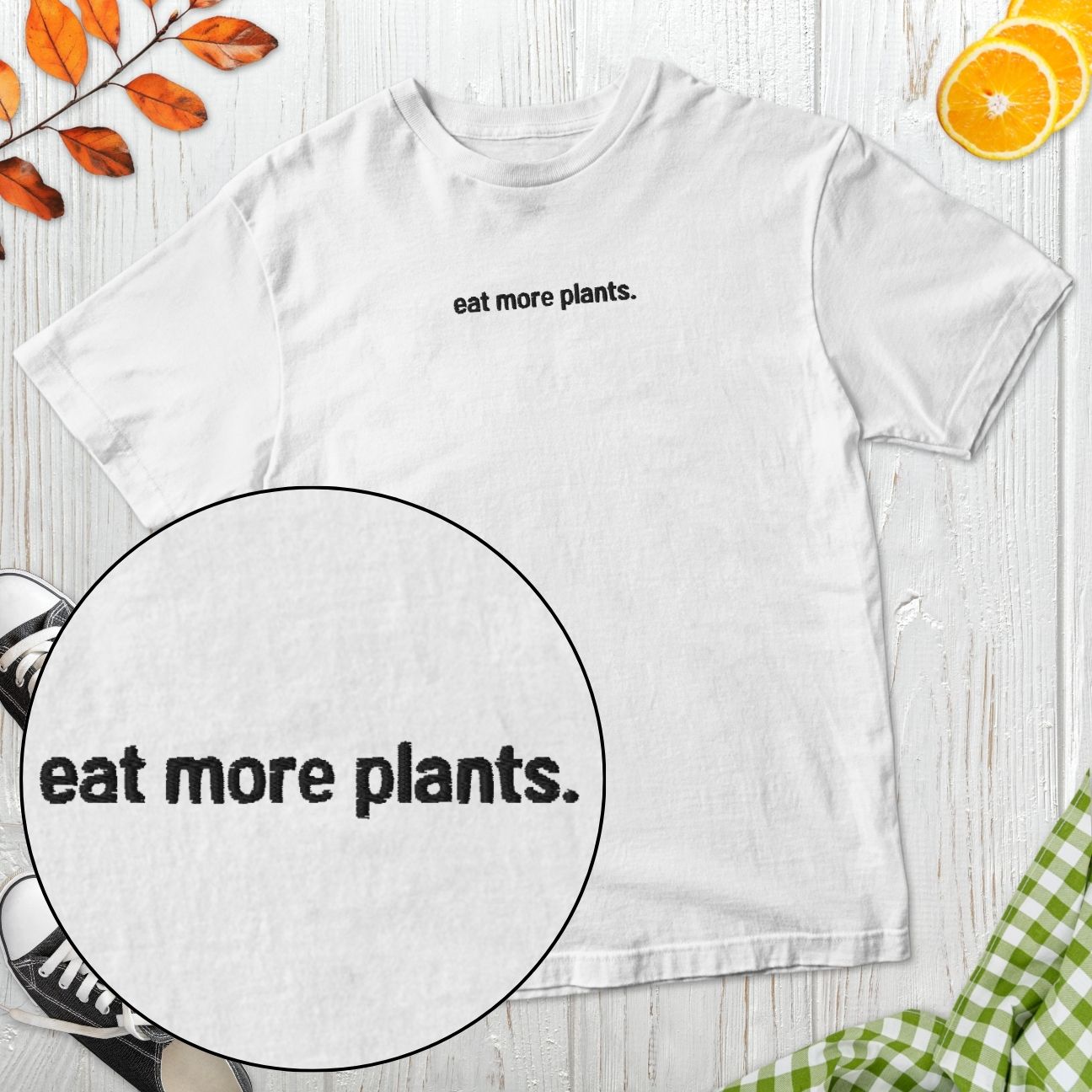 Eat More Plants Embroidered T-Shirt