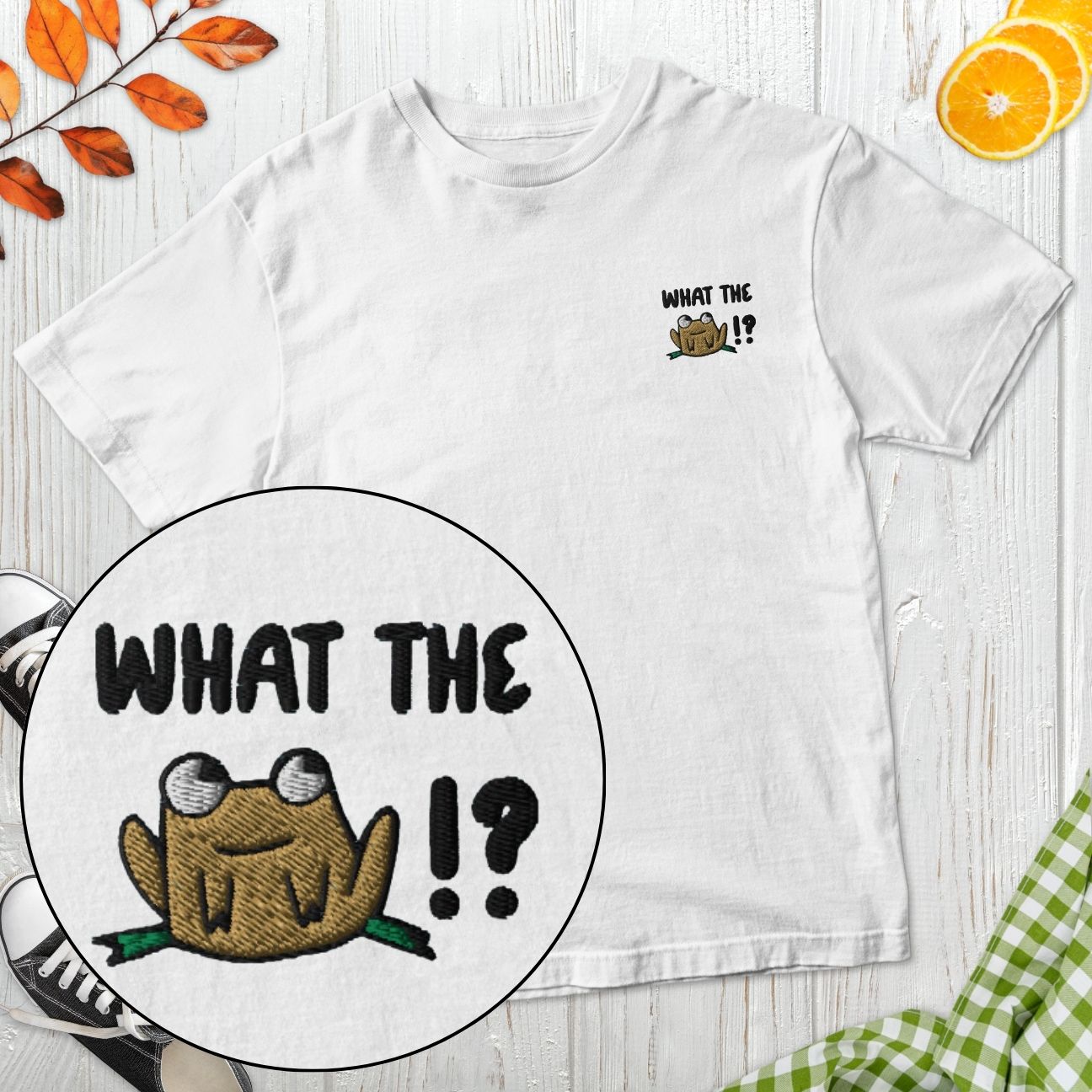 What The Frog !? Embroidered T-Shirt