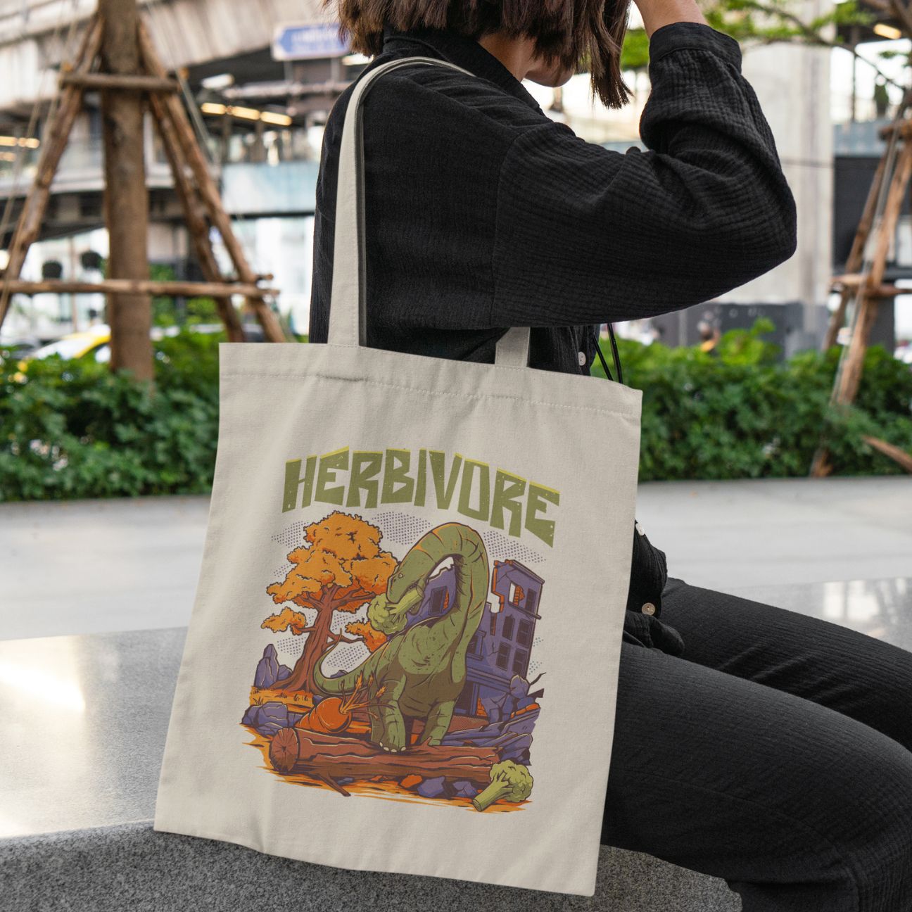 Herbivore Dinosaur Tote Bag