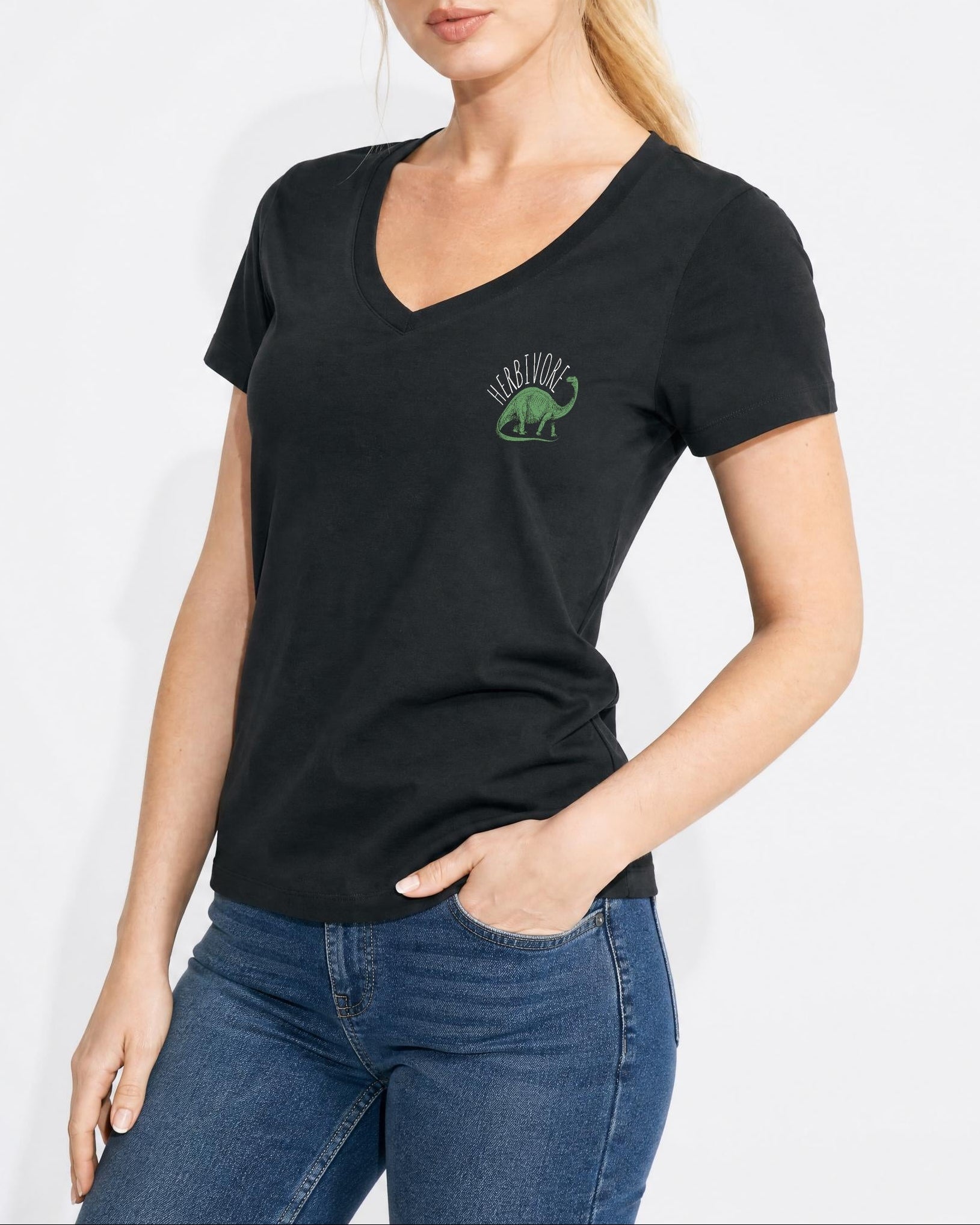 Herbivore Brontosaurus Women's V Neck T-Shirt