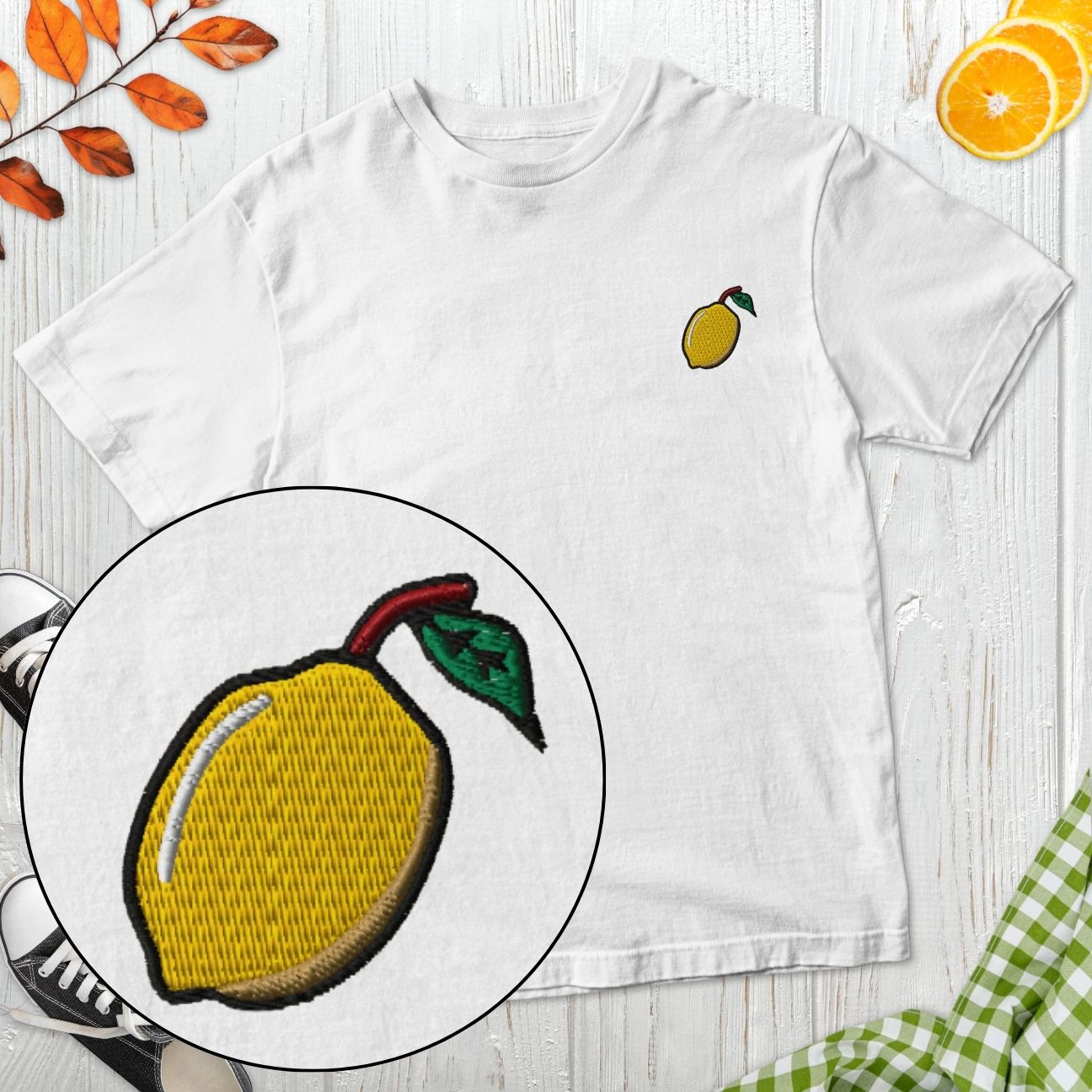 Lemon Embroidered T-Shirt