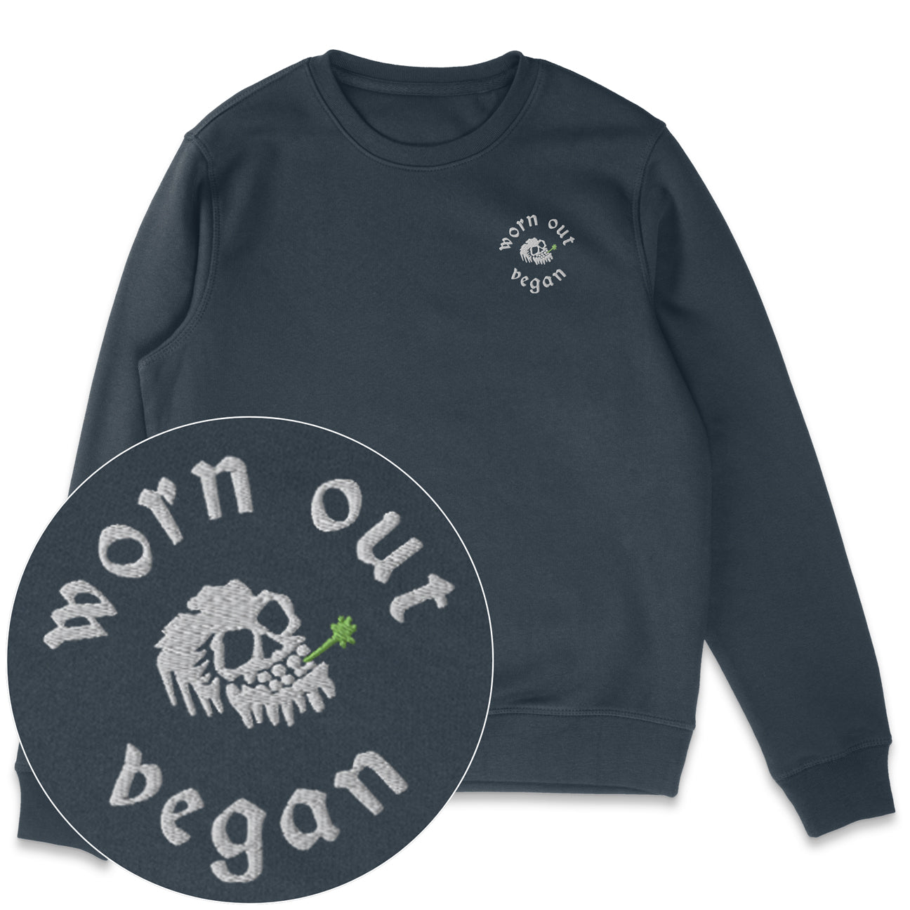 Worn Out Vegan Embroidered Sweatshirt