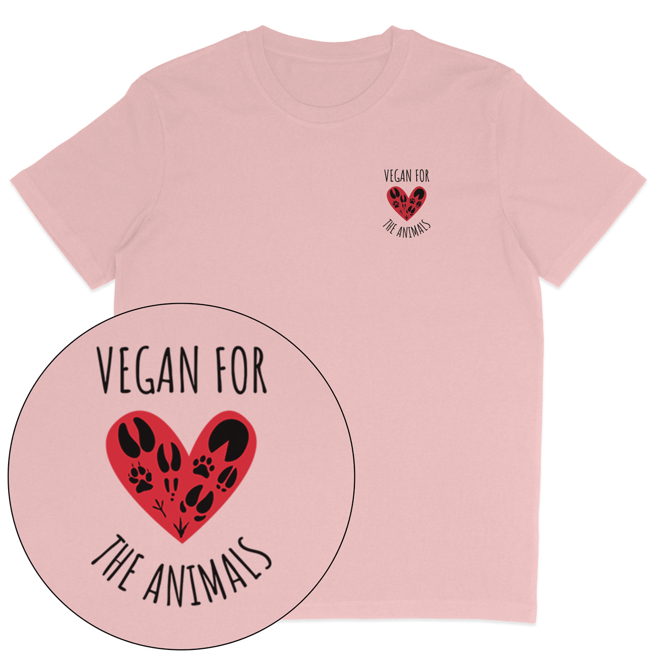 Vegan For The Animals Heart T-Shirt
