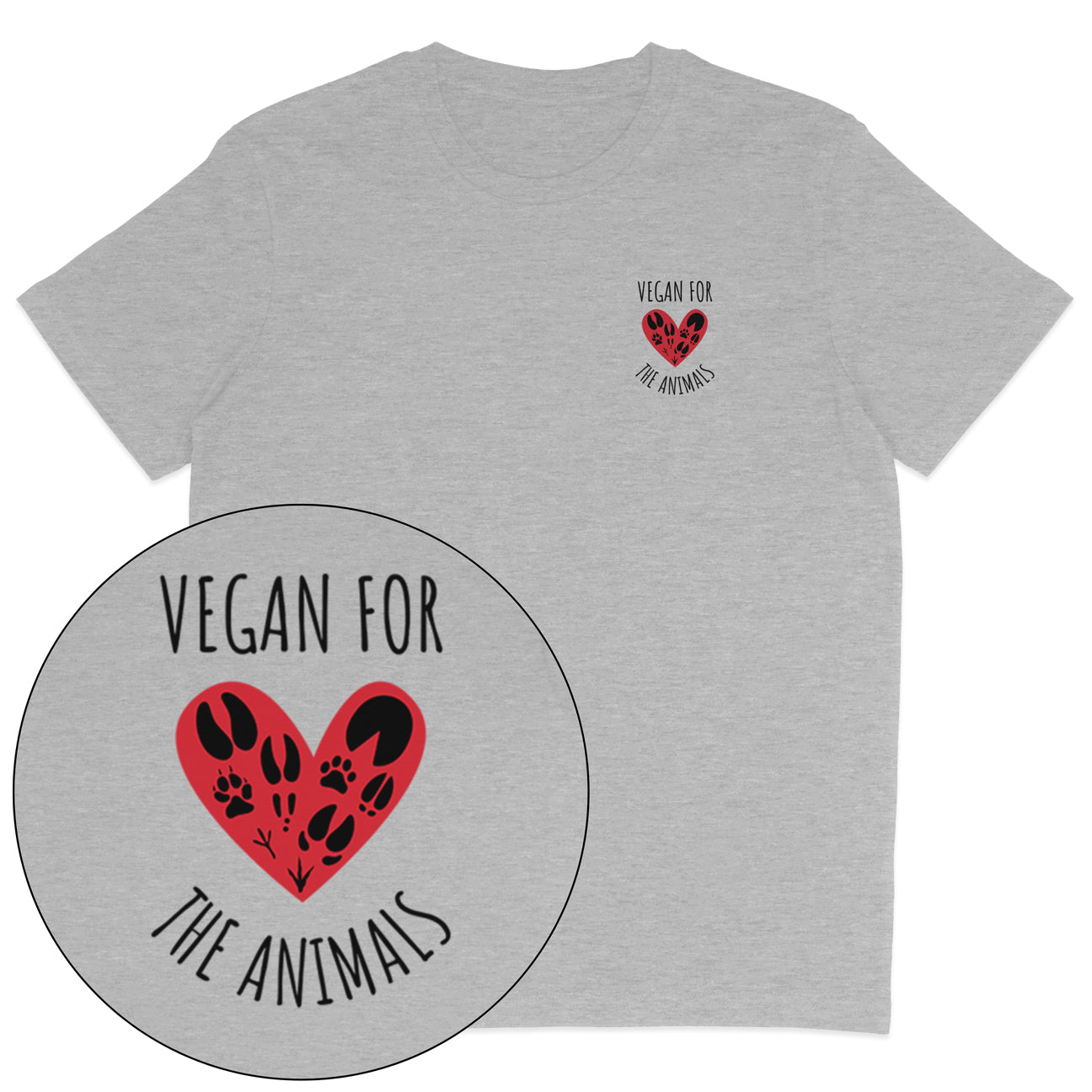 Vegan For The Animals Heart T-Shirt