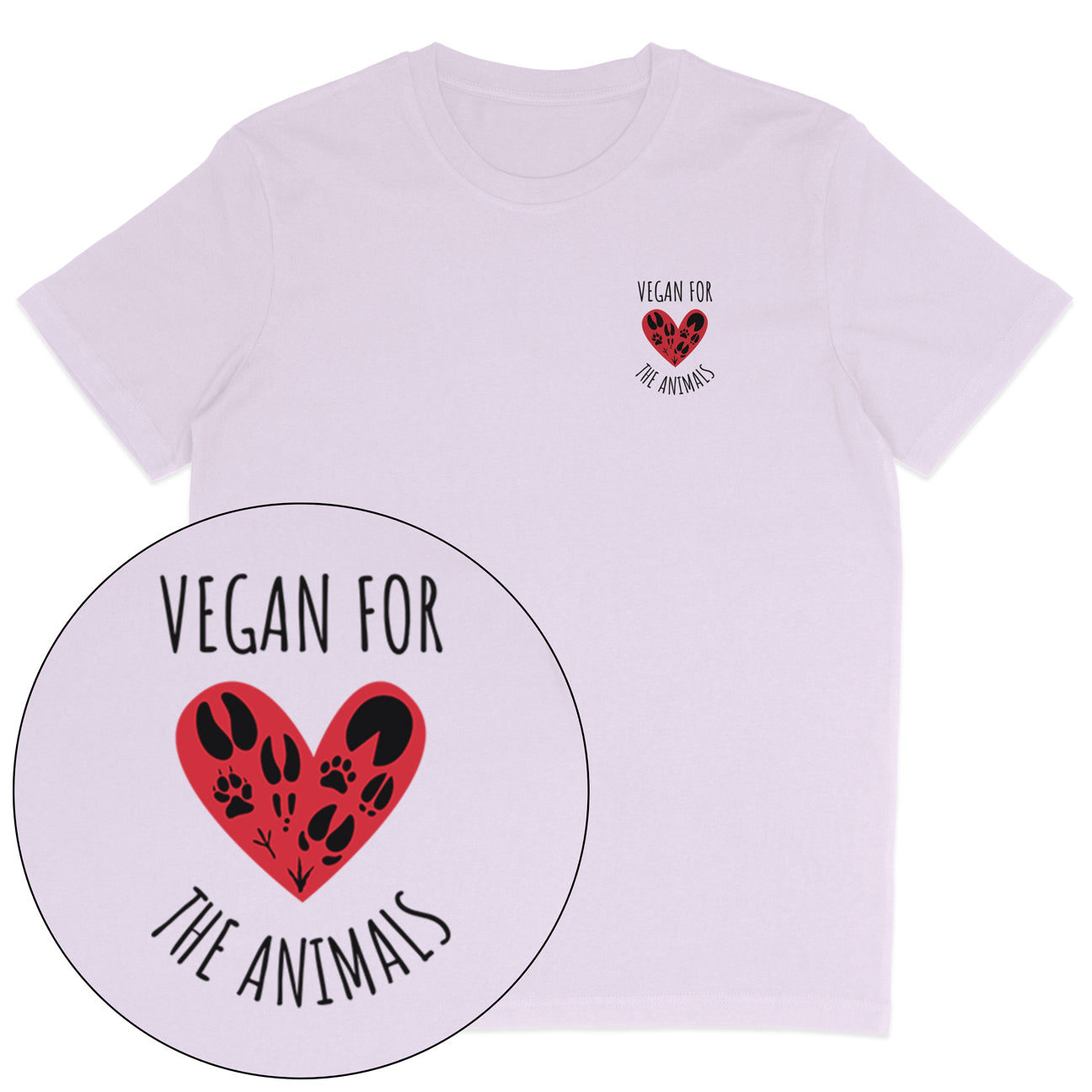 Vegan For The Animals Heart T-Shirt