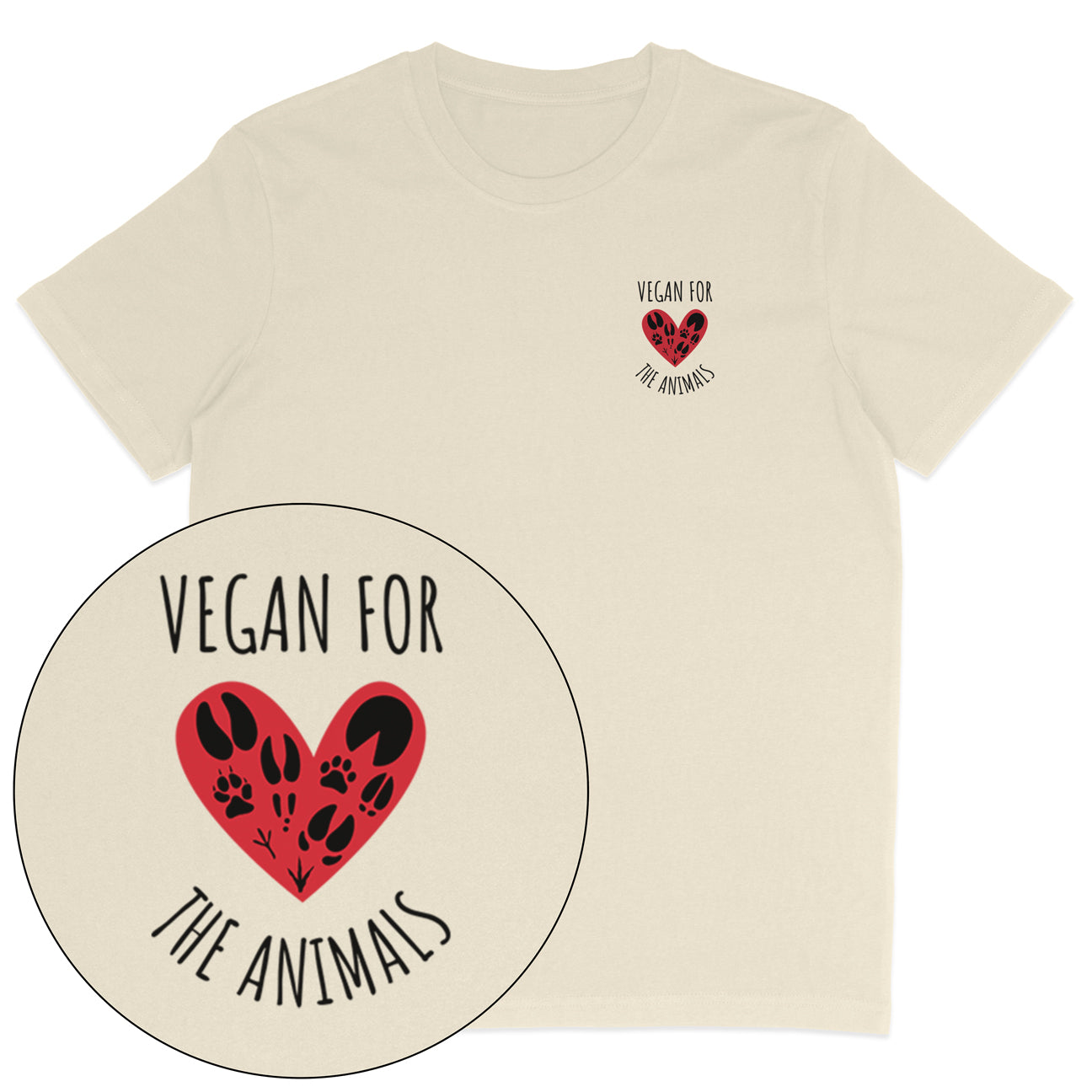 Vegan For The Animals Heart T-Shirt