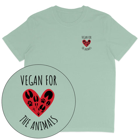 Vegan For The Animals Heart T-Shirt