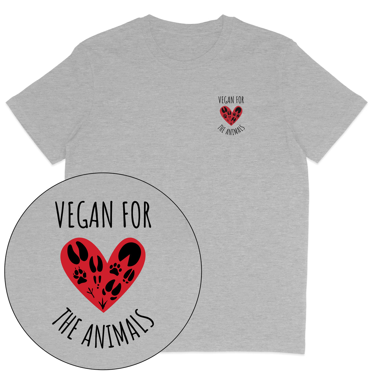 Vegan For The Animals Heart T-Shirt