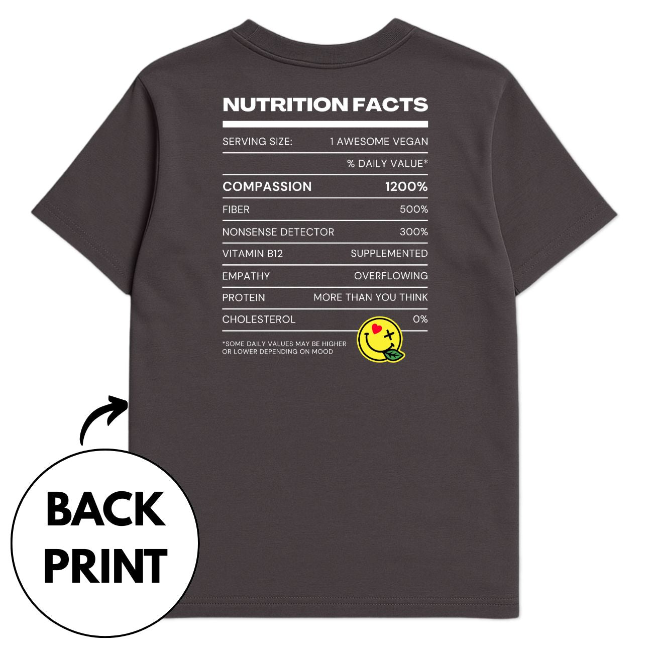 Vegan Nutrition Facts T-Shirt