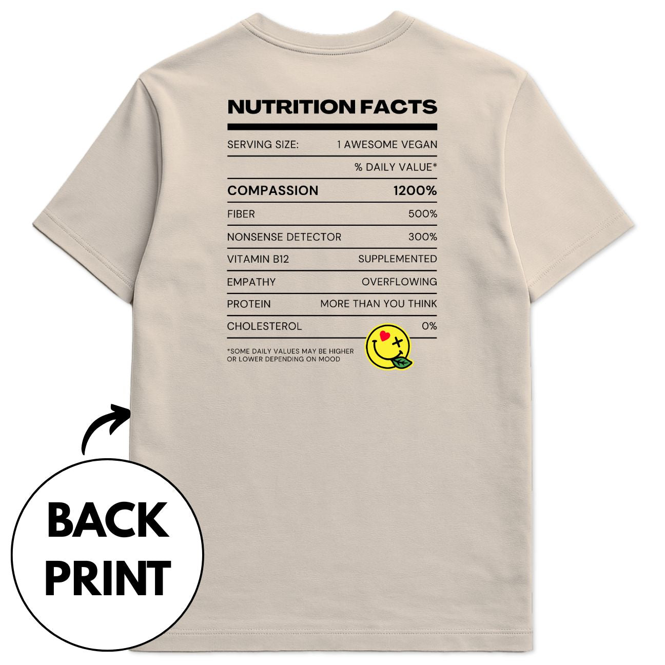 Vegan Nutrition Facts T-Shirt