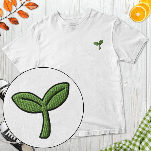 Plant Embroidered T-Shirt