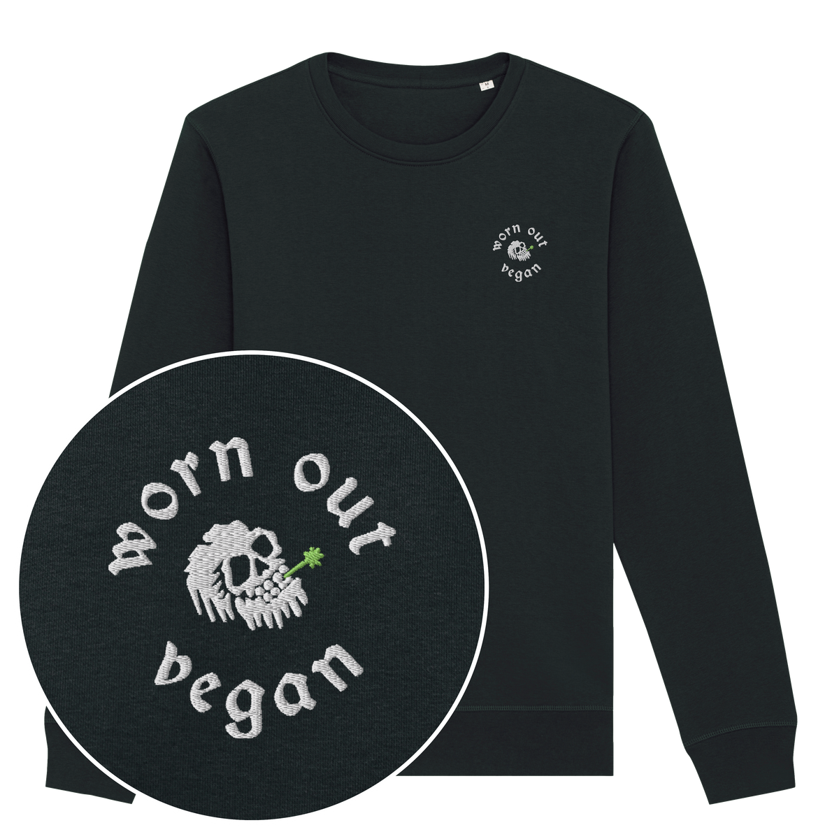 Worn Out Vegan Sweatshirt (Embroidered)
