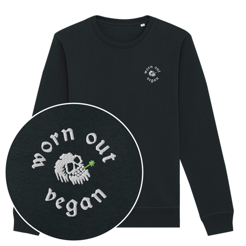 Worn Out Vegan Sweatshirt (Embroidered)