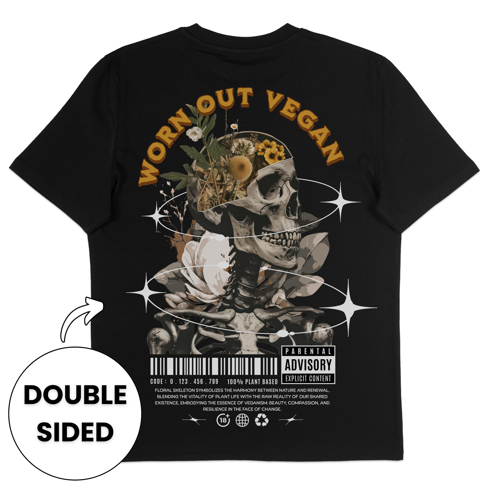 Floral Skeleton Streetwear T-Shirt