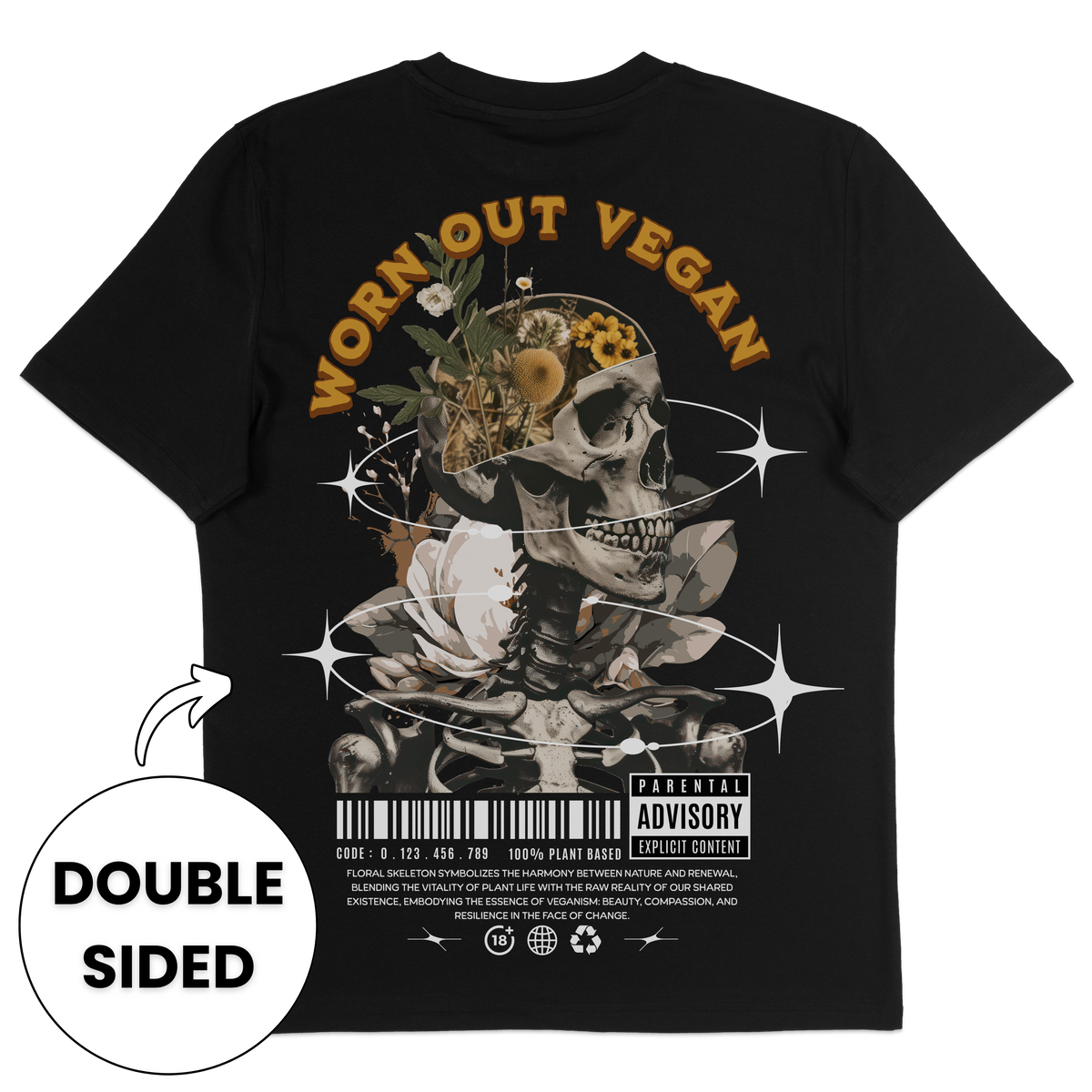 Floral Skeleton Streetwear T-Shirt