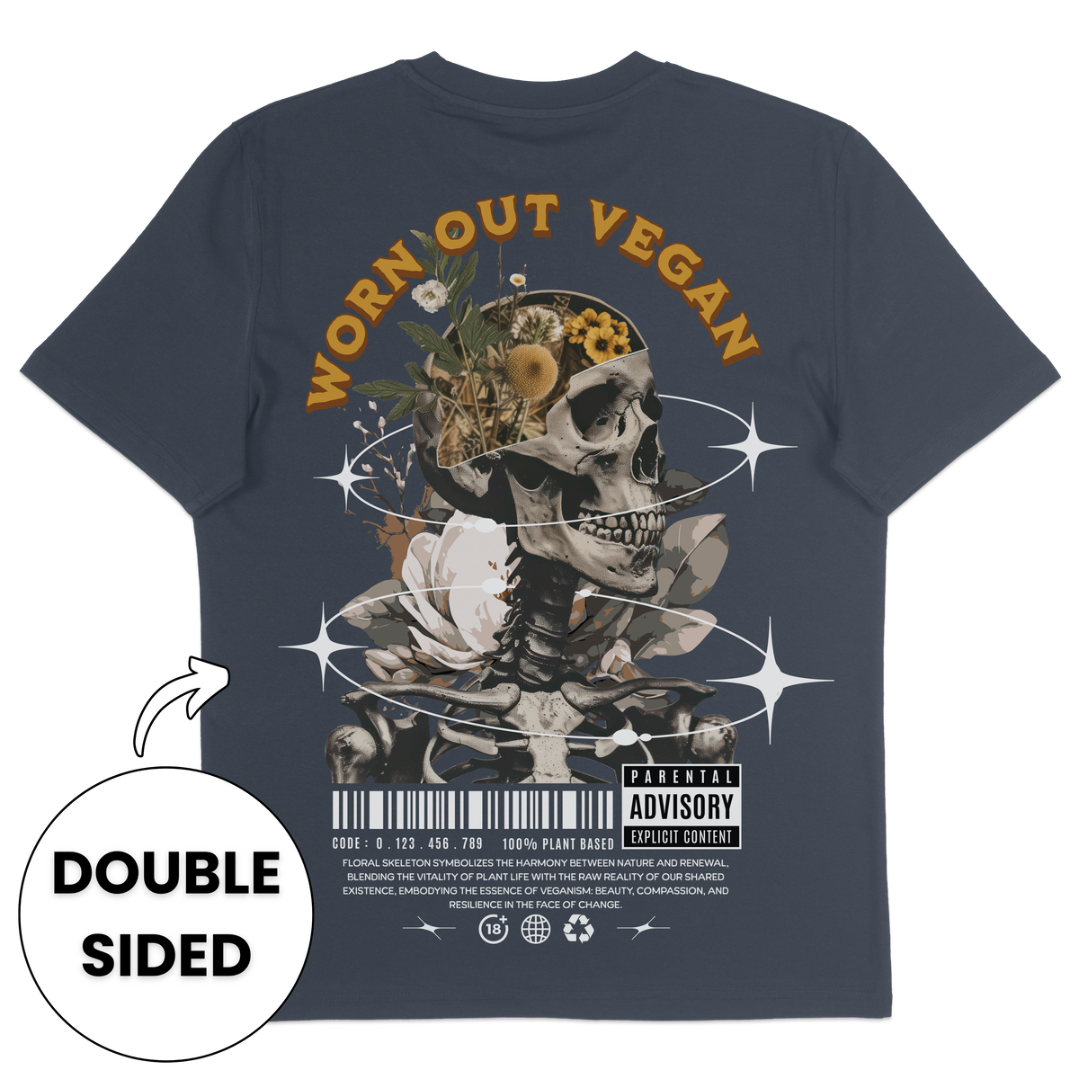 Floral Skeleton Streetwear T-Shirt
