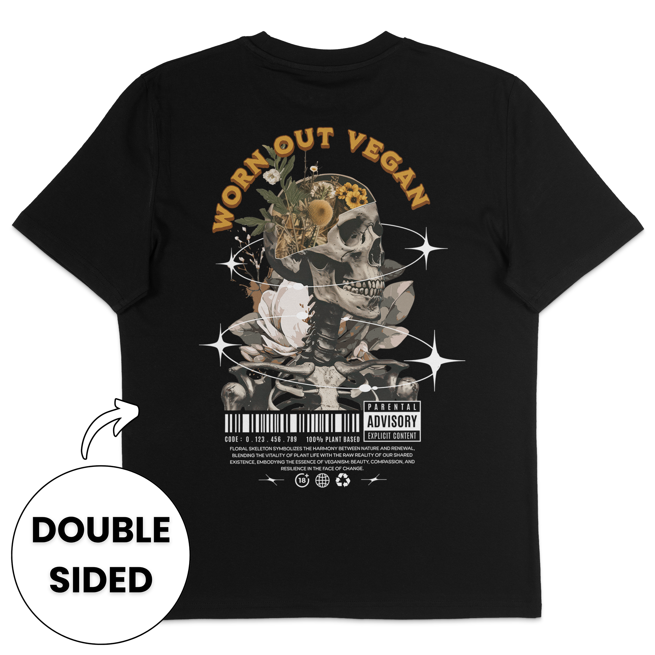 Floral Skeleton Streetwear T-Shirt