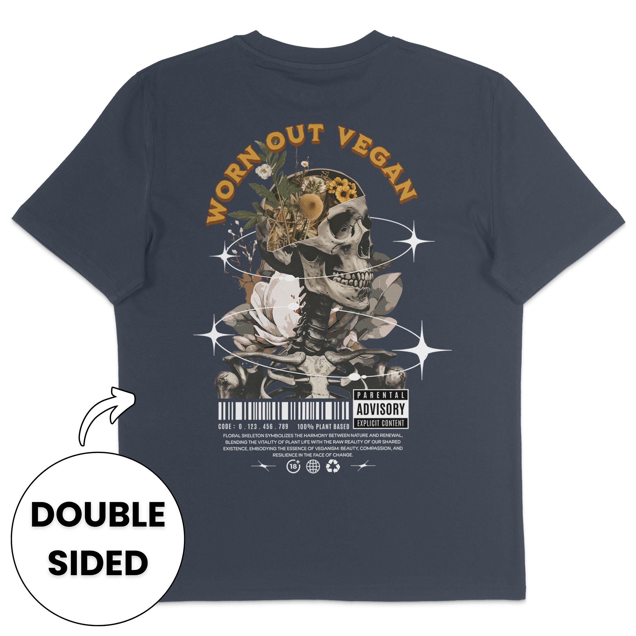 Floral Skeleton Streetwear T-Shirt