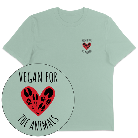 Vegan For The Animals Heart T-Shirt