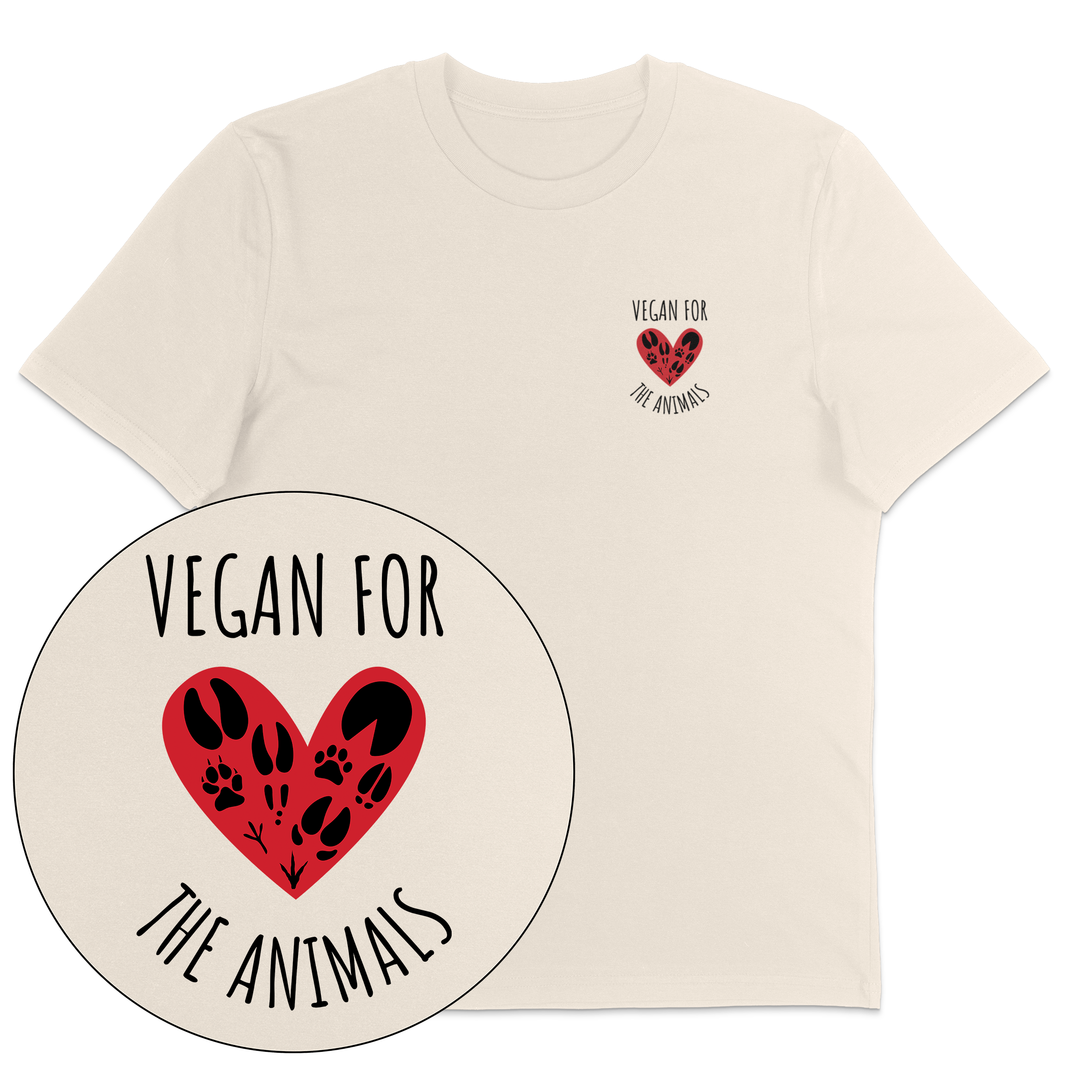 Vegan For The Animals Heart T-Shirt