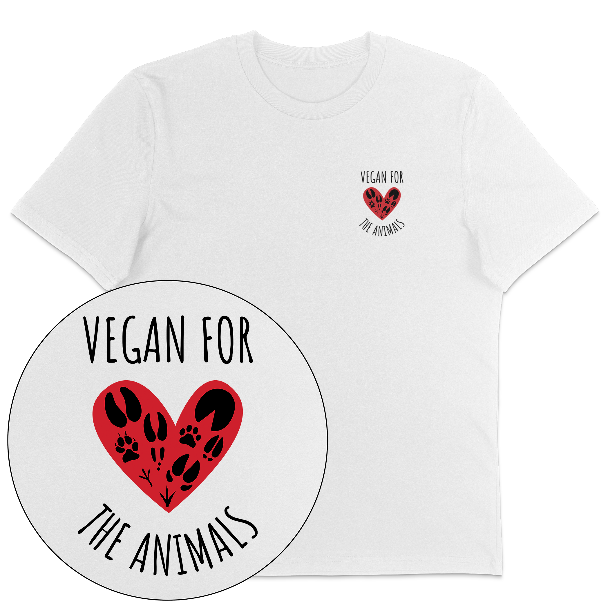 Vegan For The Animals Heart T-Shirt