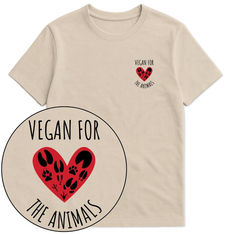 Vegan For The Animals Heart T-Shirt
