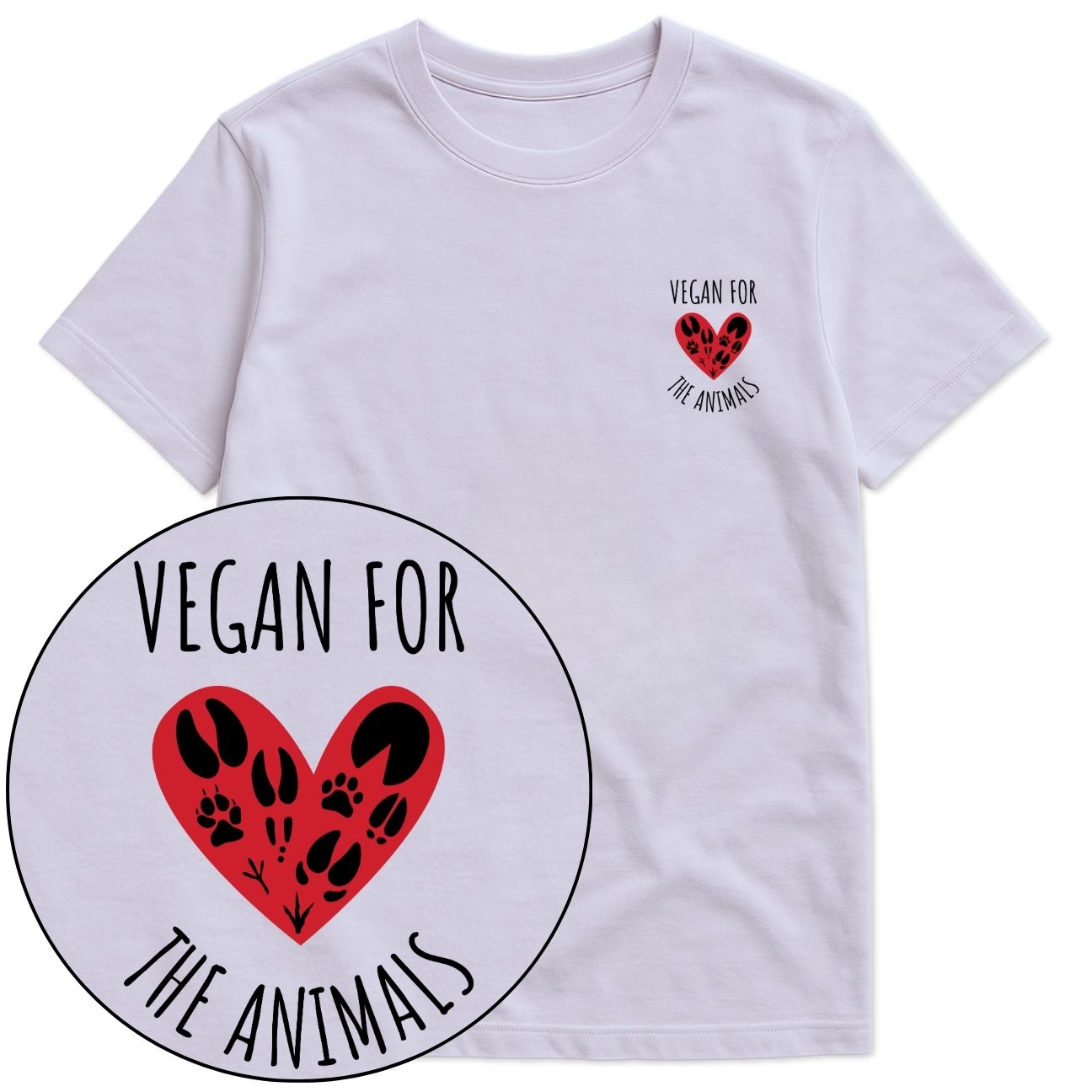 Vegan For The Animals Heart T-Shirt