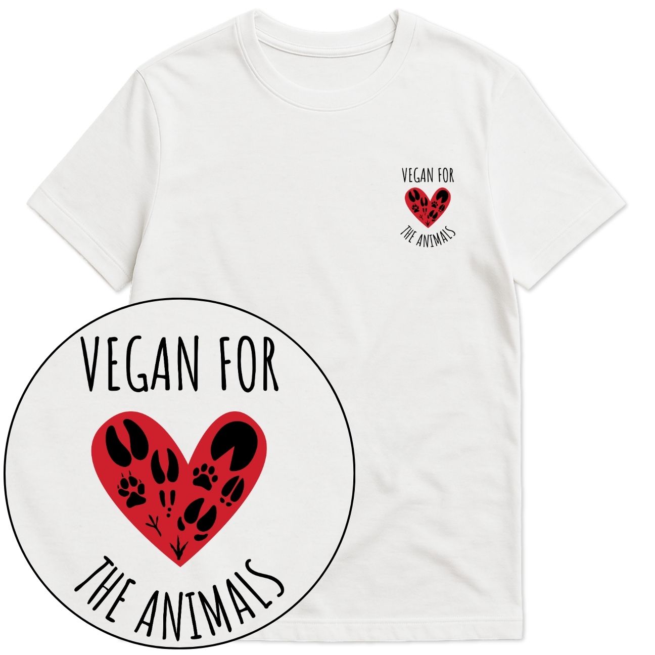Vegan For The Animals Heart T-Shirt