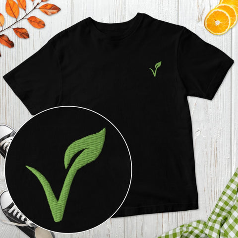 Vegan Logo Embroidered T-Shirt