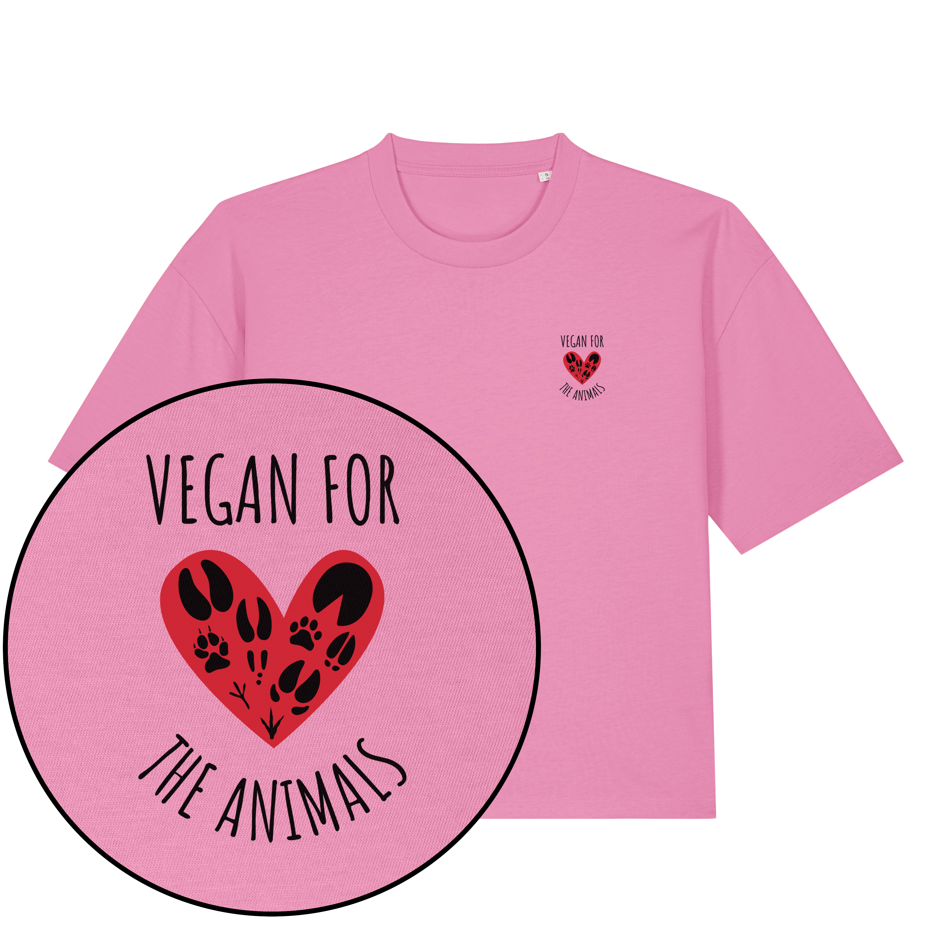 Vegan For The Animals Heart Women's Boxy T-Shirt