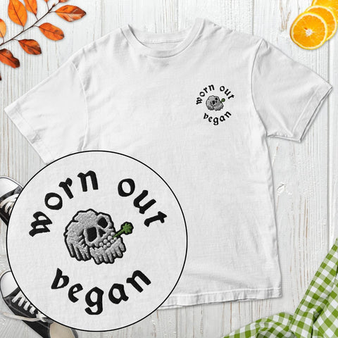 Worn Out Vegan Embroidered T-Shirt