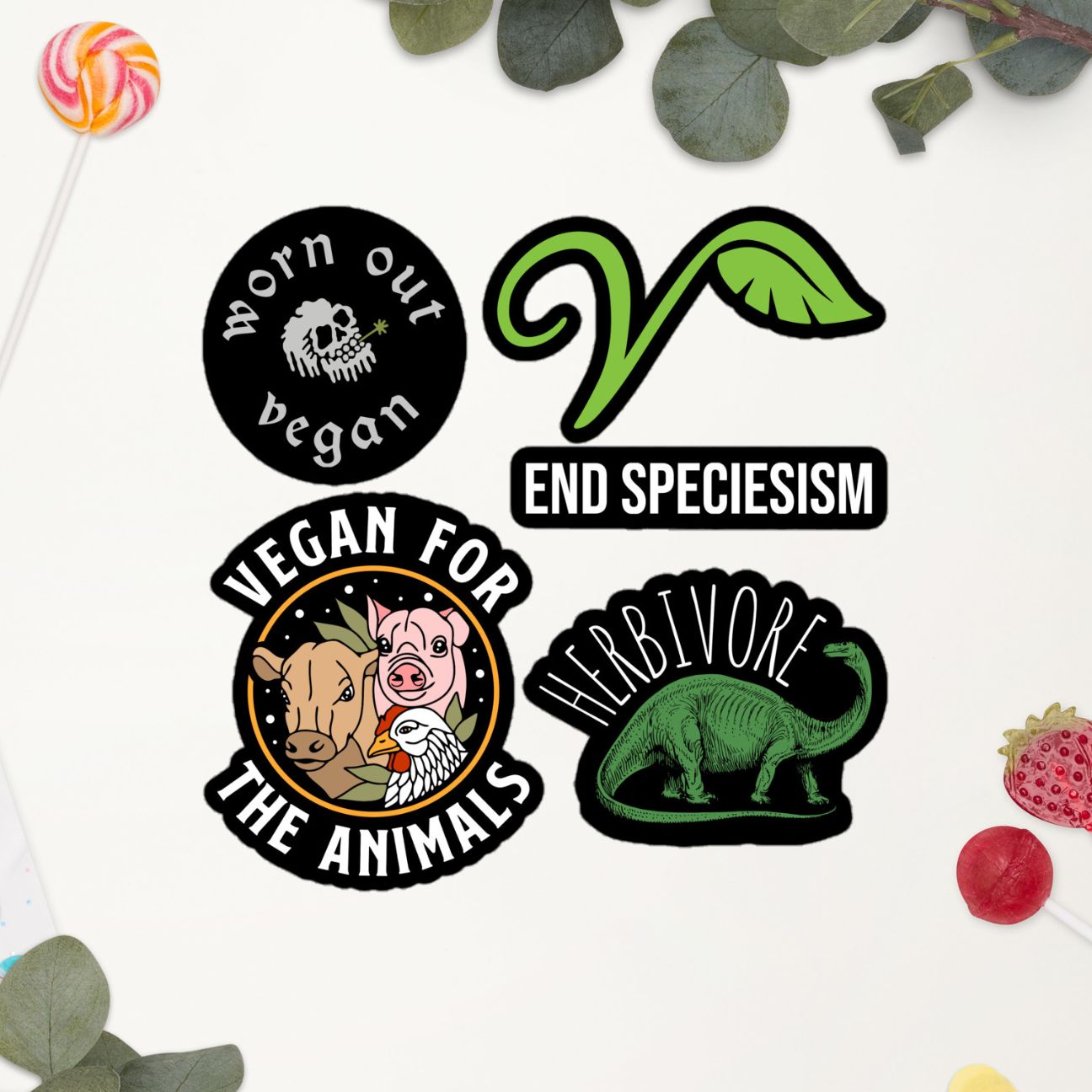 Worn Out Vegan Sticker Sheet