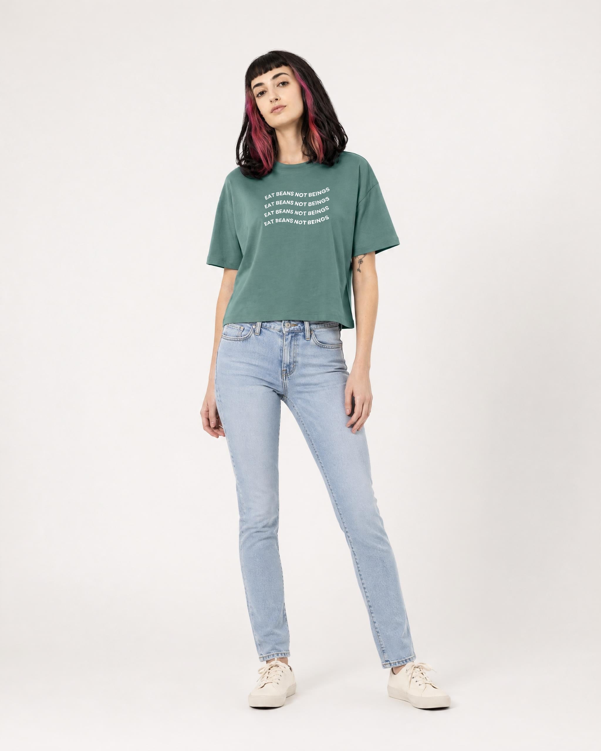 Eat Beans Not Beings Women's Boxy T-Shirt
