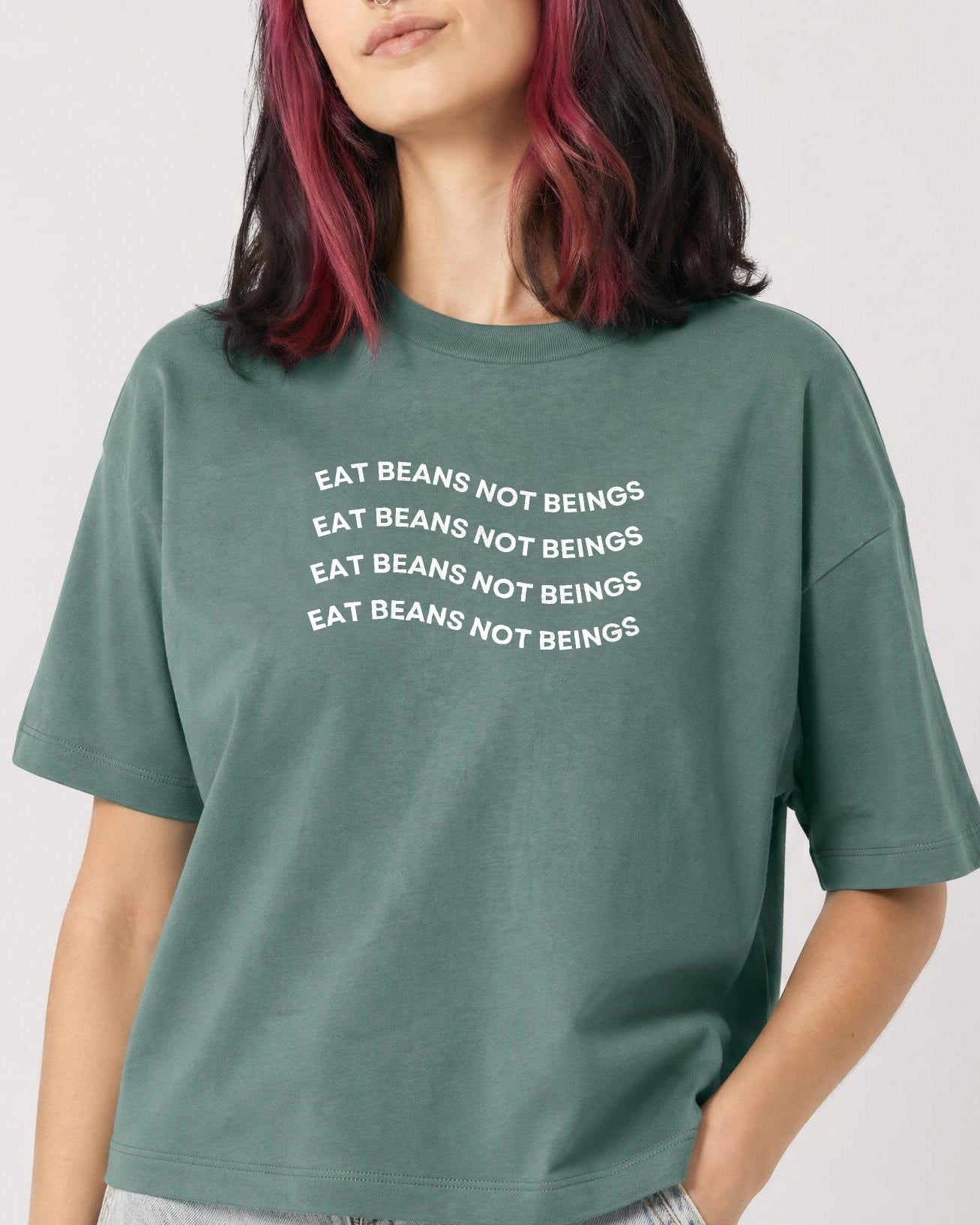 Eat Beans Not Beings Women's Boxy T-Shirt