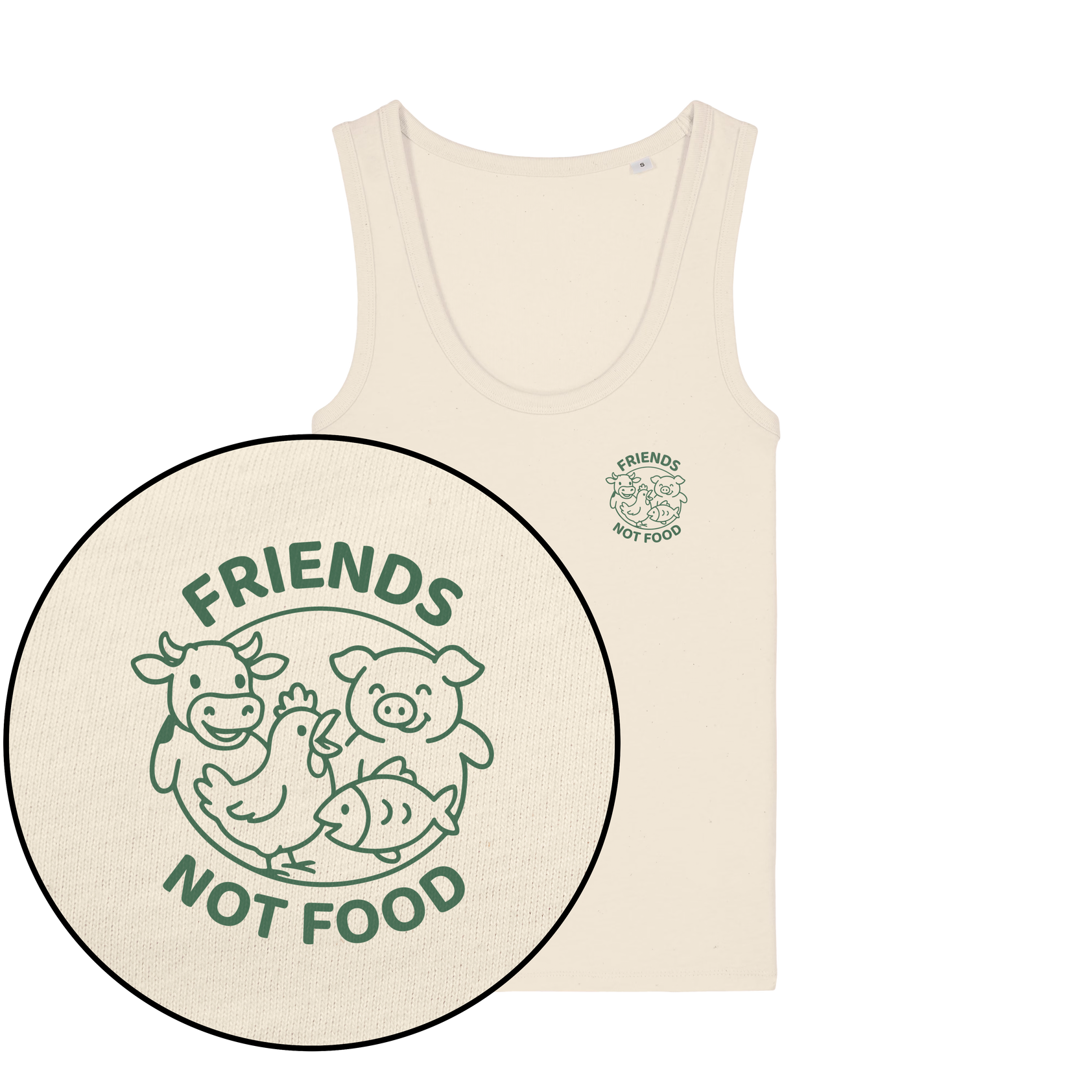 Friends Not Food Green Women's Tank Top