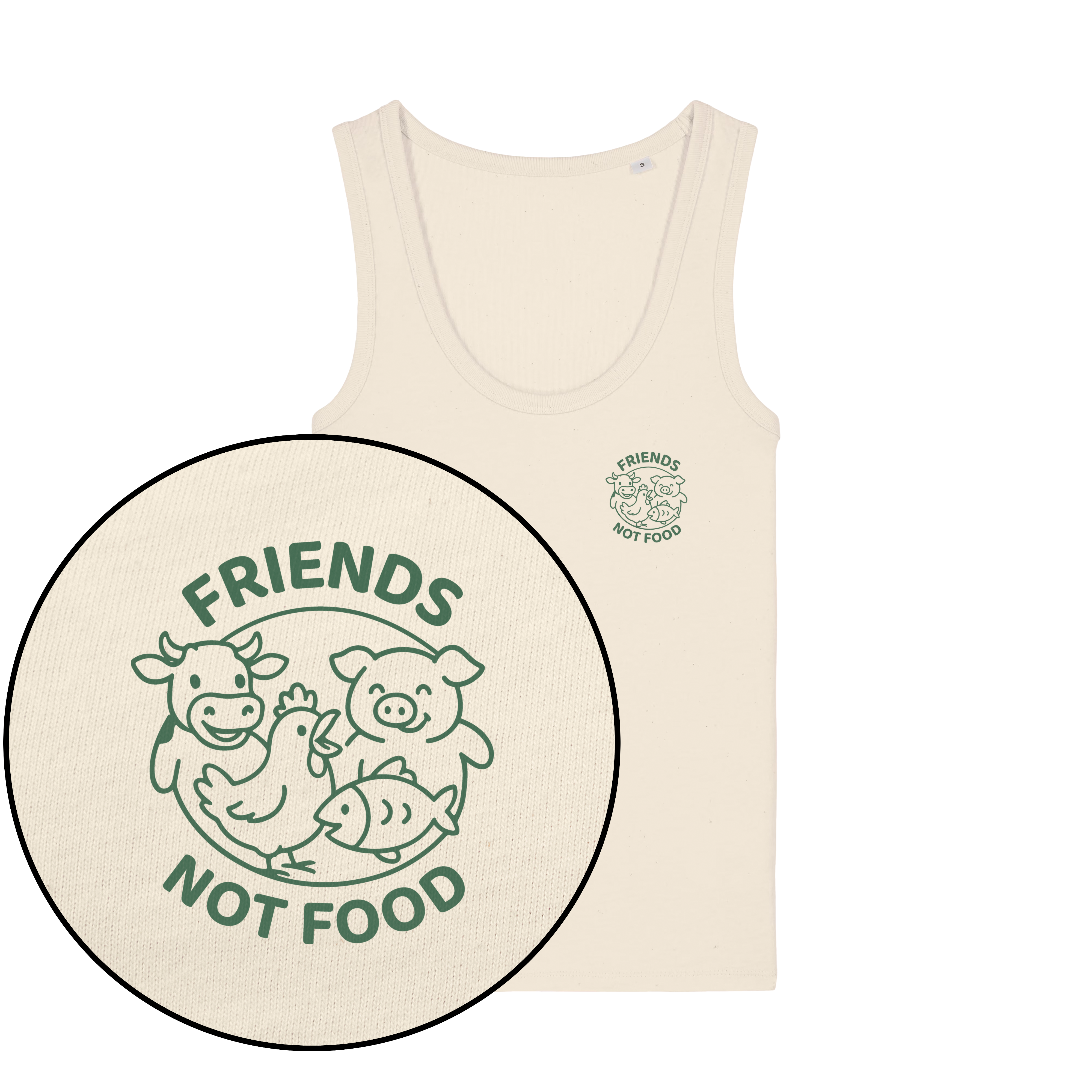 Friends Not Food Green Women's Tank Top