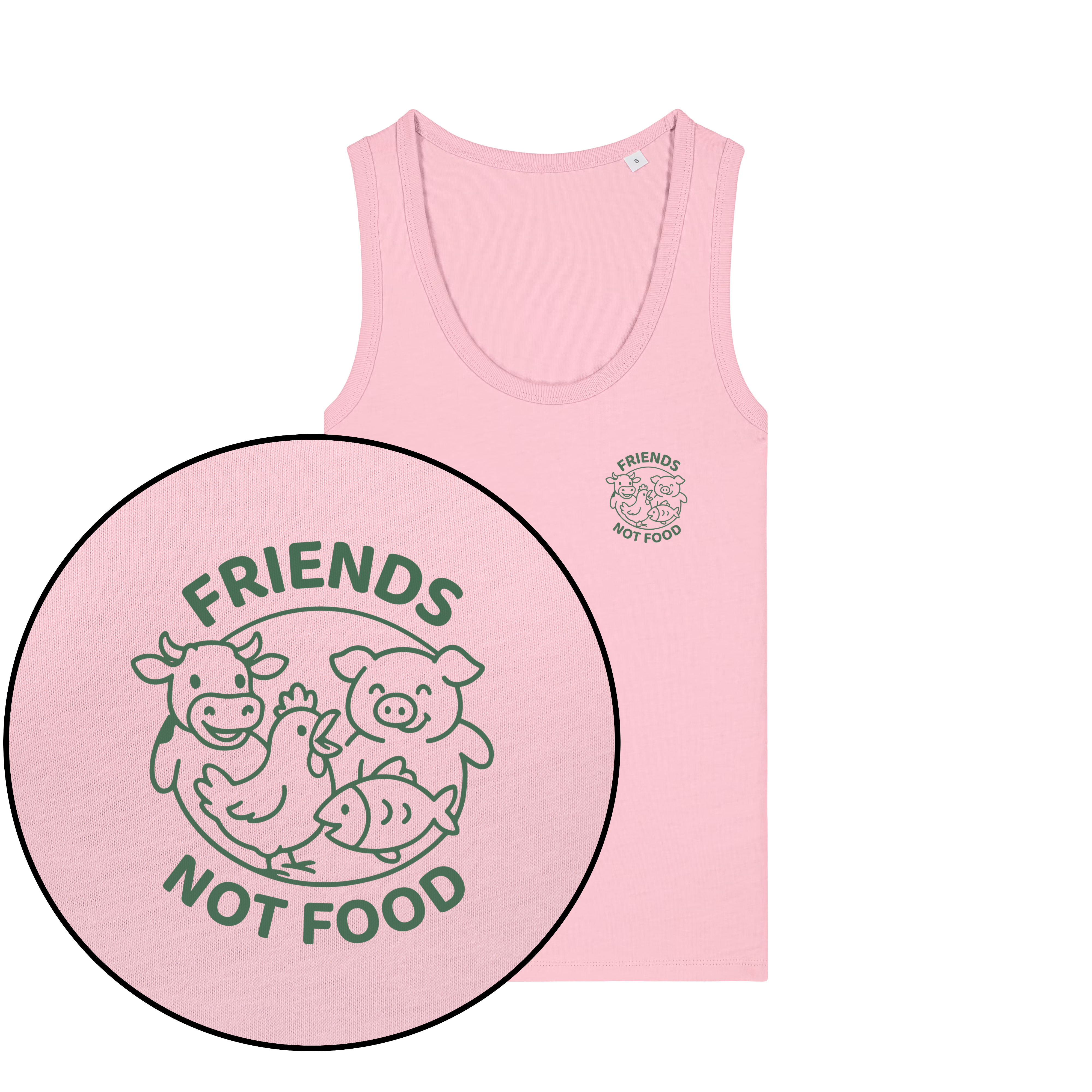 Friends Not Food Green Women's Tank Top