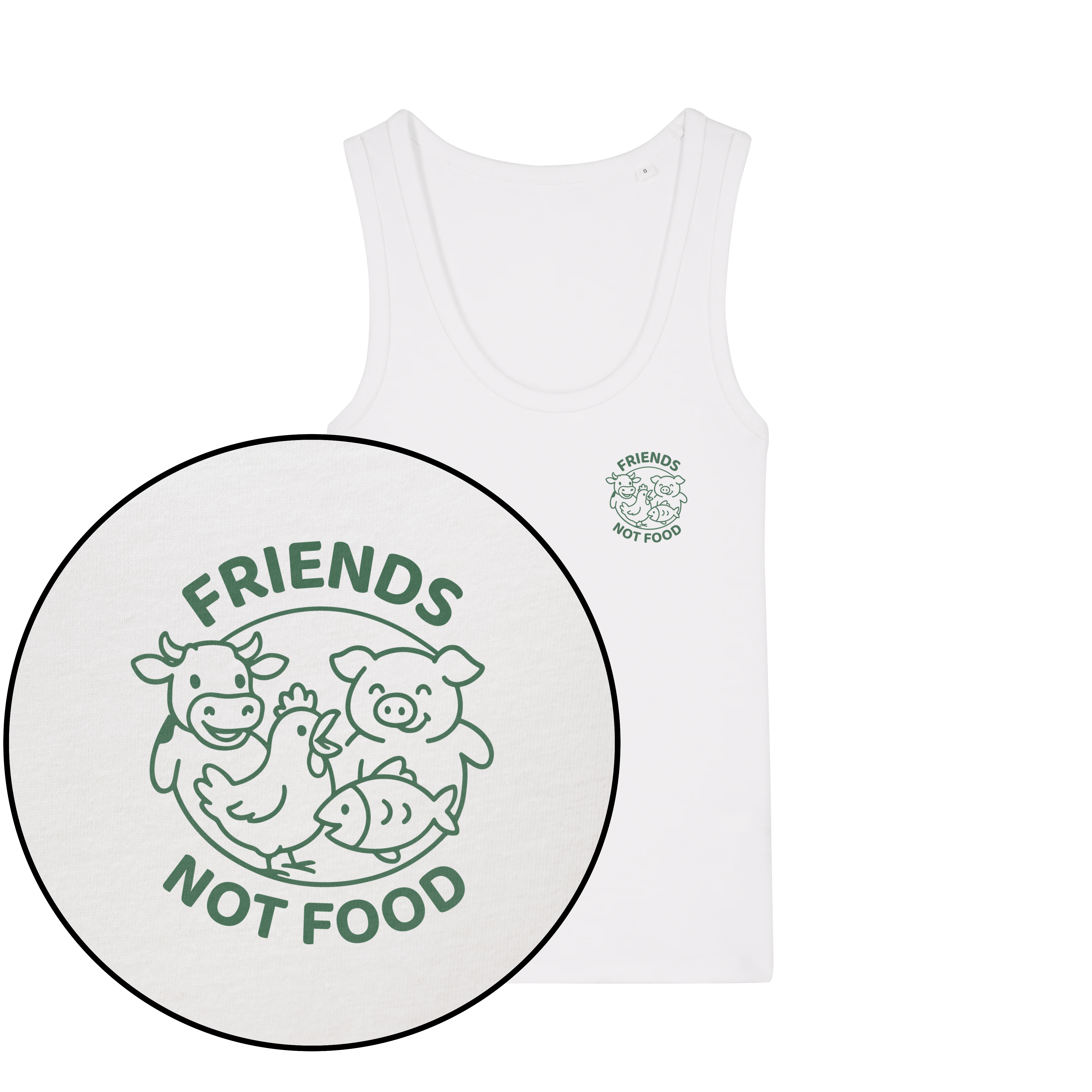Friends Not Food Green Women's Tank Top