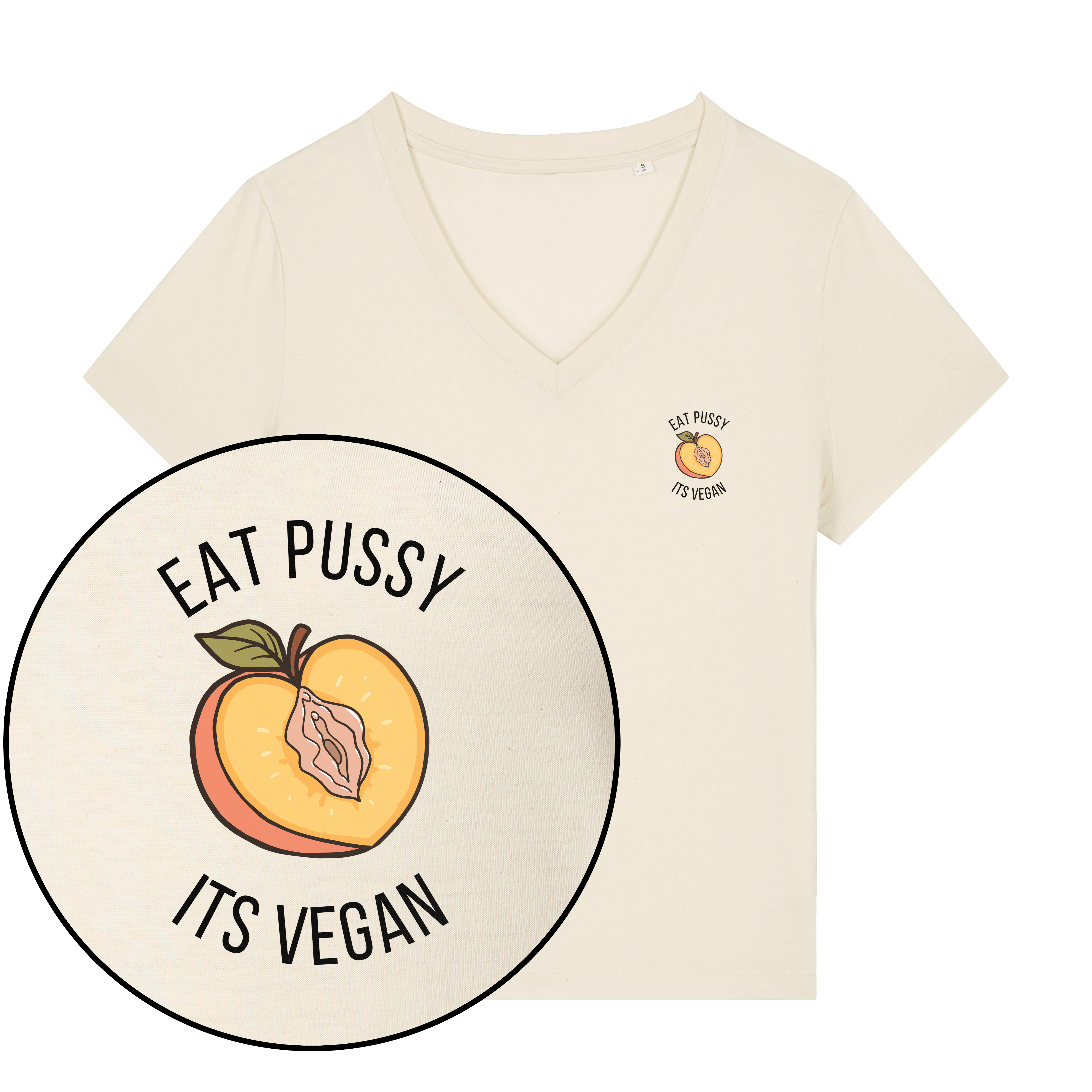 Eat Pussy It's Vegan Women's V Neck T-Shirt