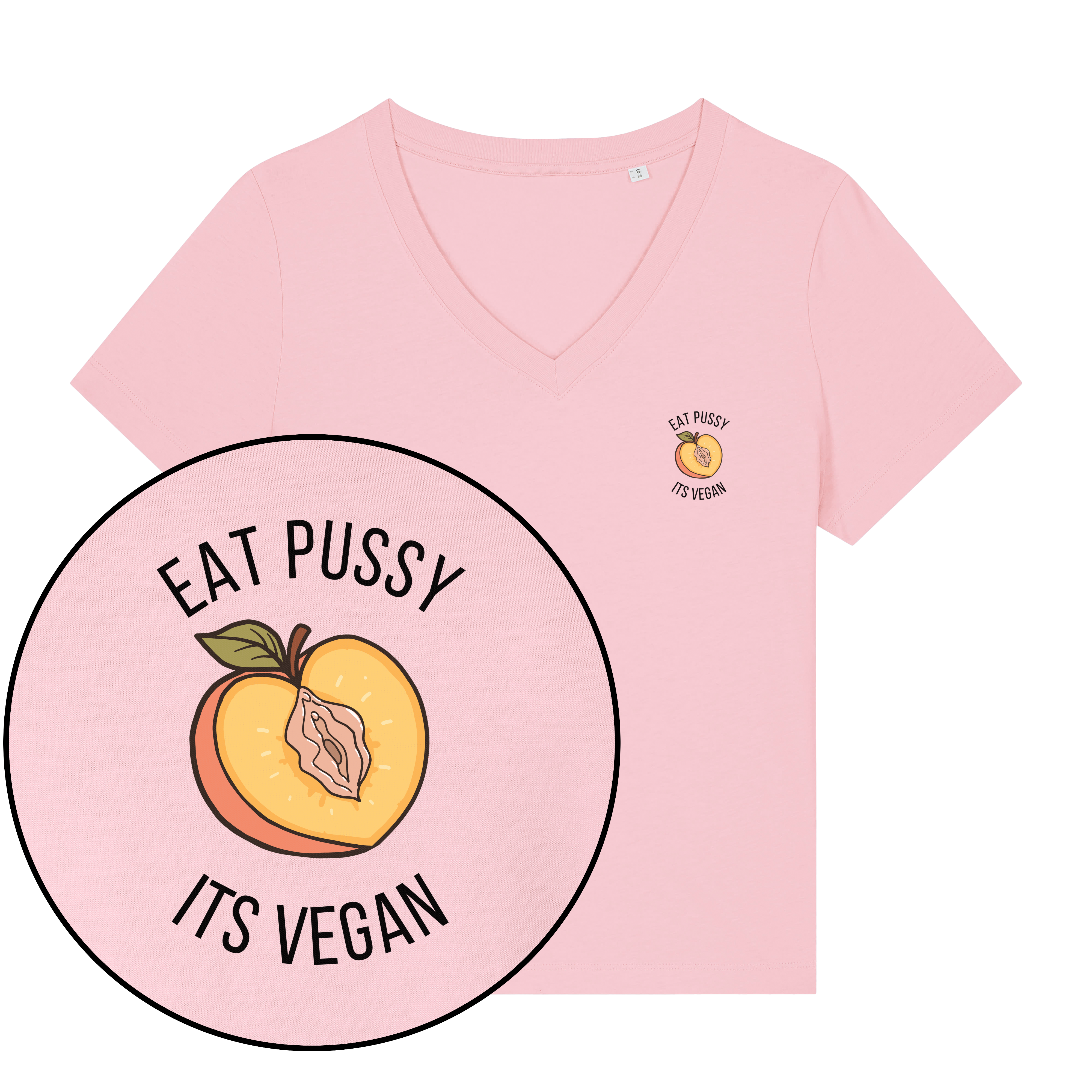 Eat Pussy It's Vegan Women's V Neck T-Shirt