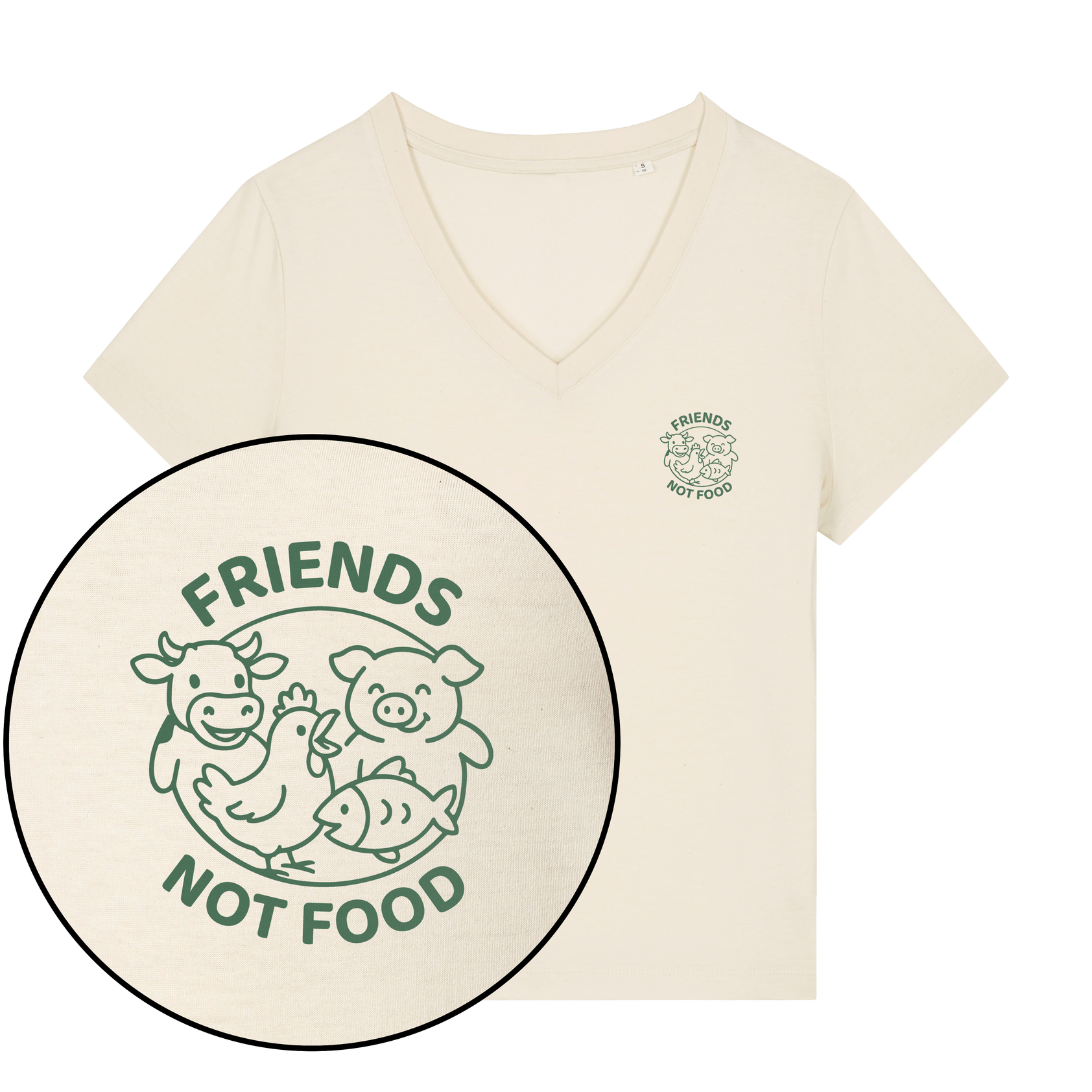 Friends Not Food Women's V Neck T-Shirt