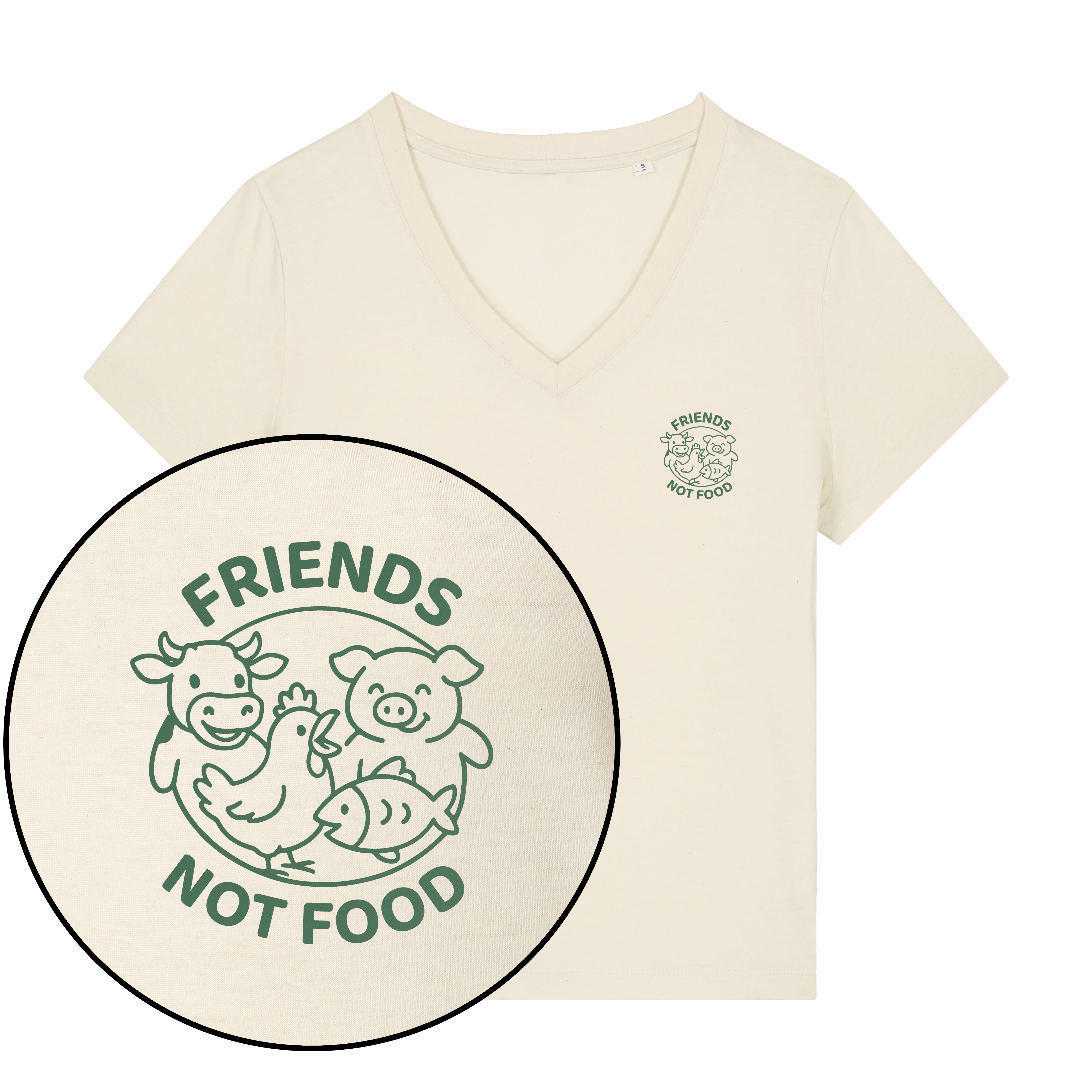 Friends Not Food Women's V Neck T-Shirt