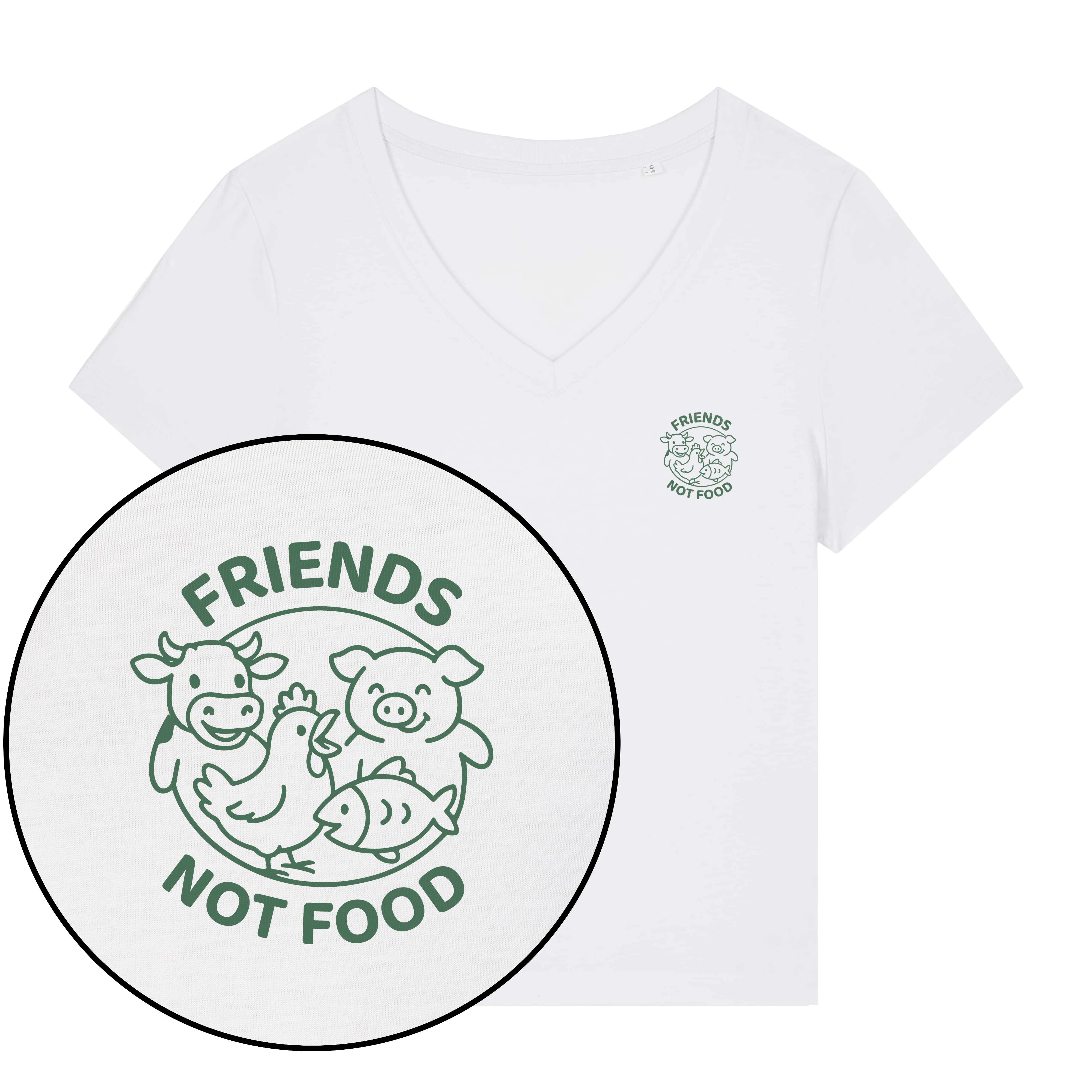 Friends Not Food Women's V Neck T-Shirt