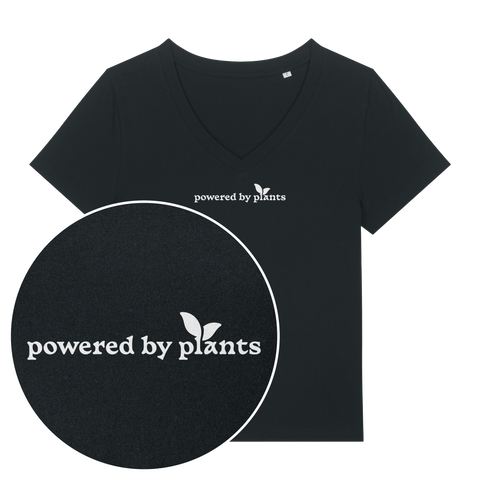 Powered By Plants Women's V Neck T-Shirt